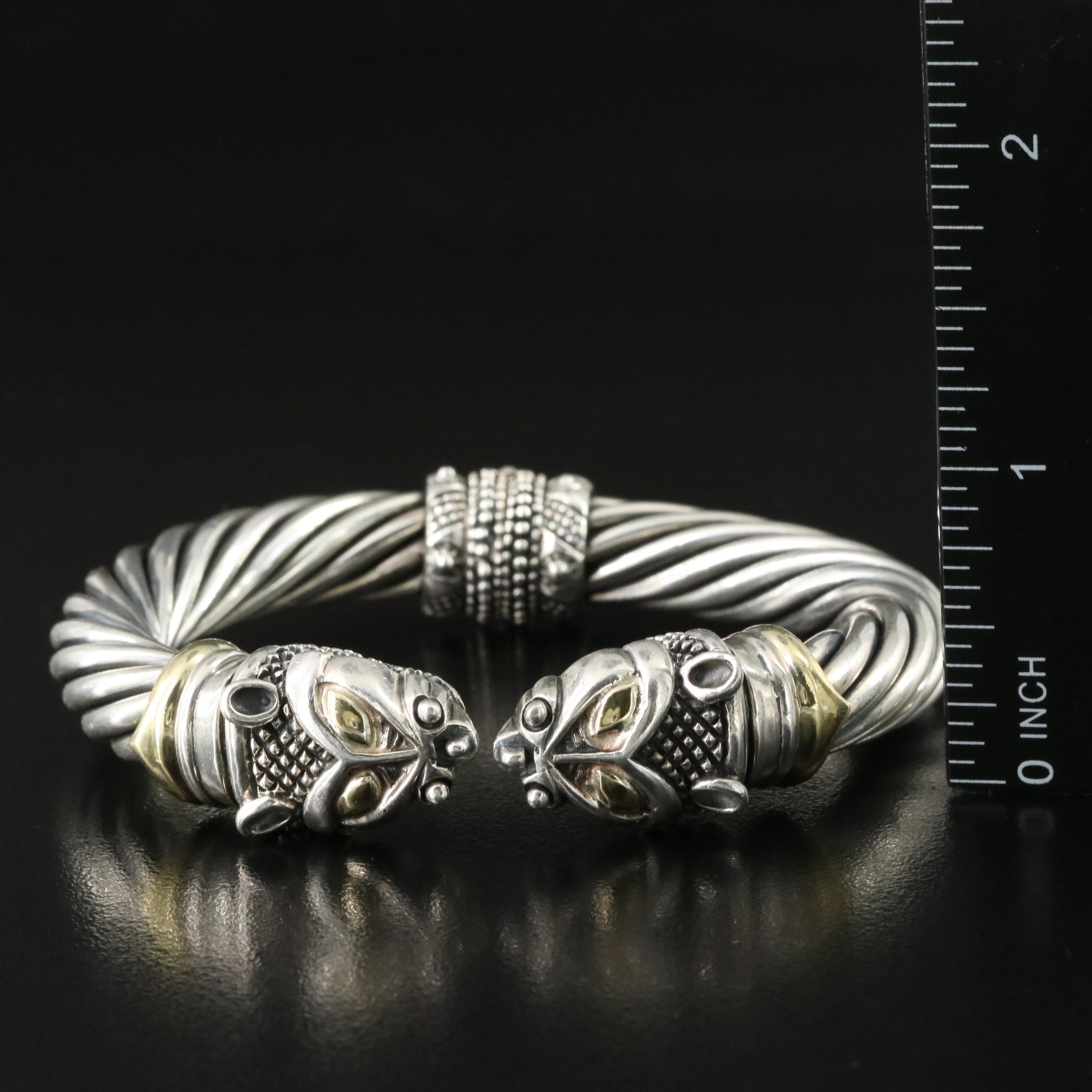 Elling Sterling Leopard Bracelet with 18K Accents