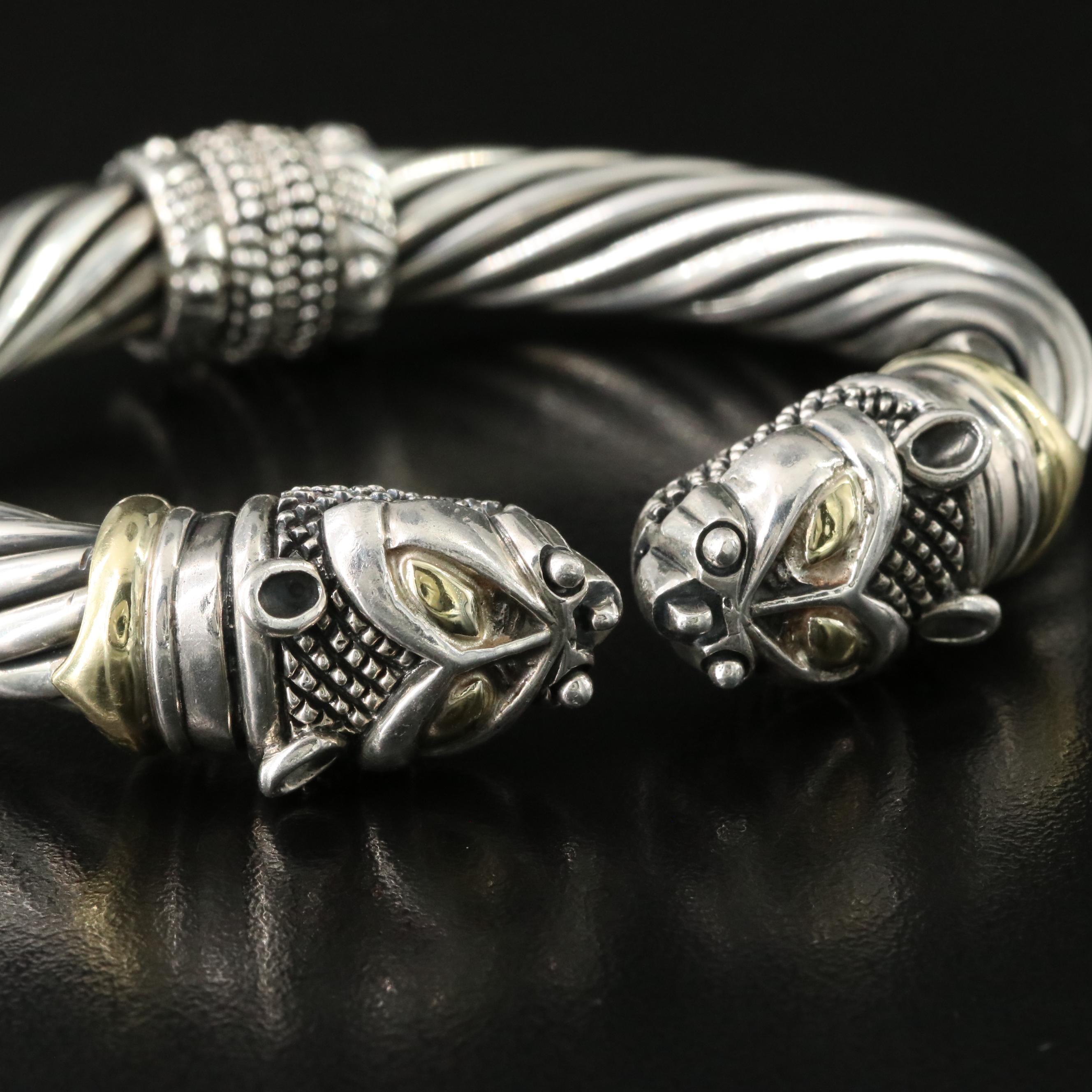 Elling Sterling Leopard Bracelet with 18K Accents