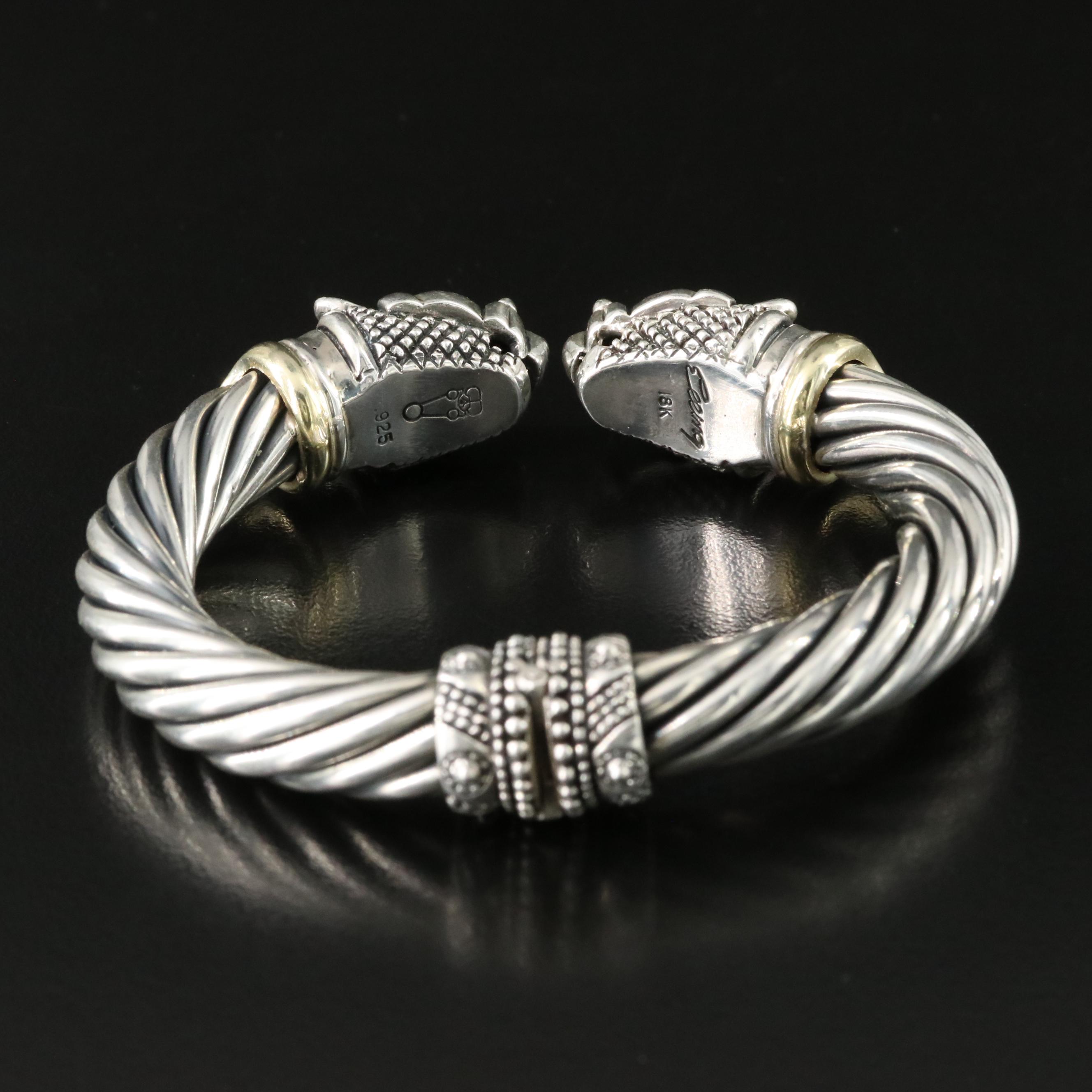 Elling Sterling Leopard Bracelet with 18K Accents