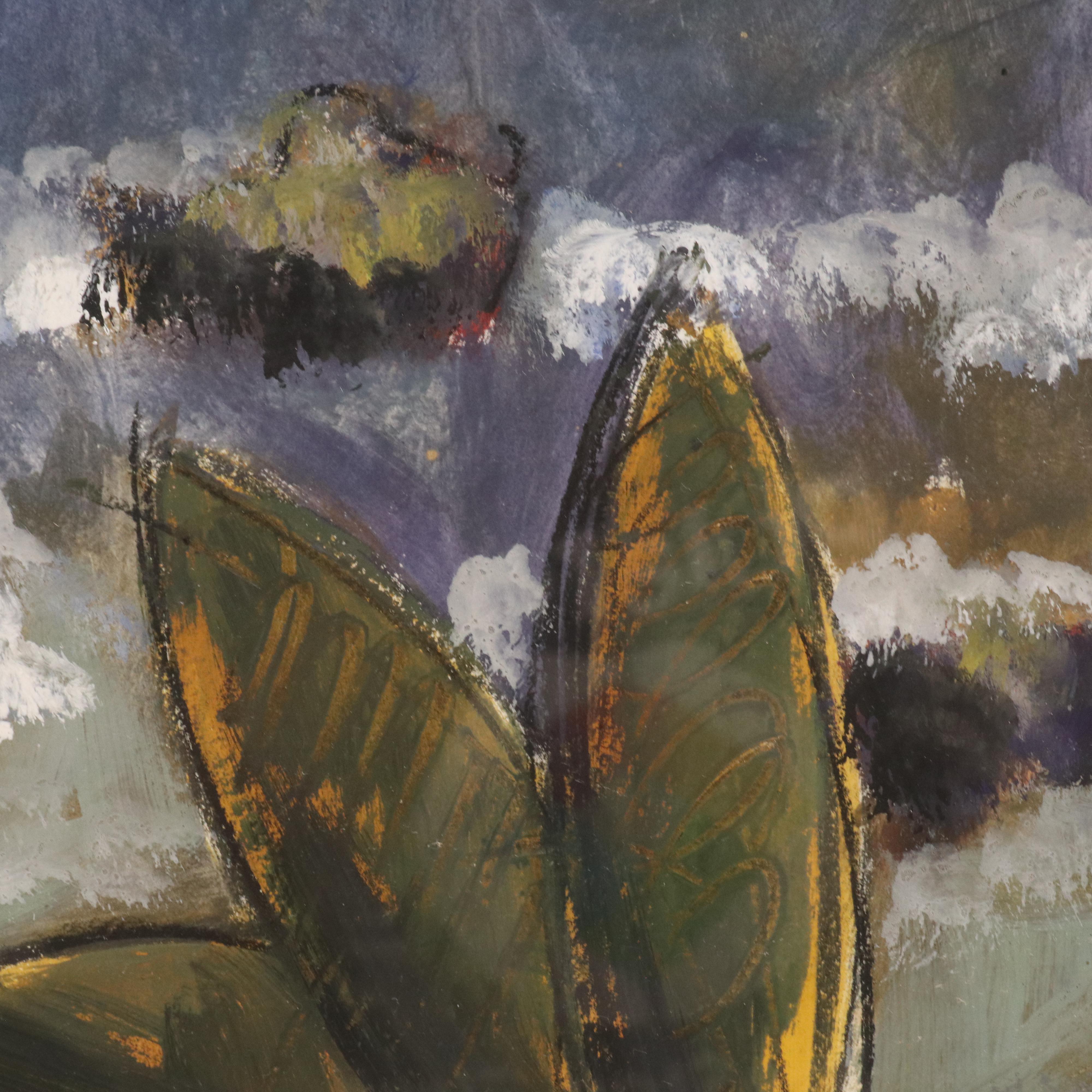 Stylized Oil Painting with Coastal Landscape, 1954