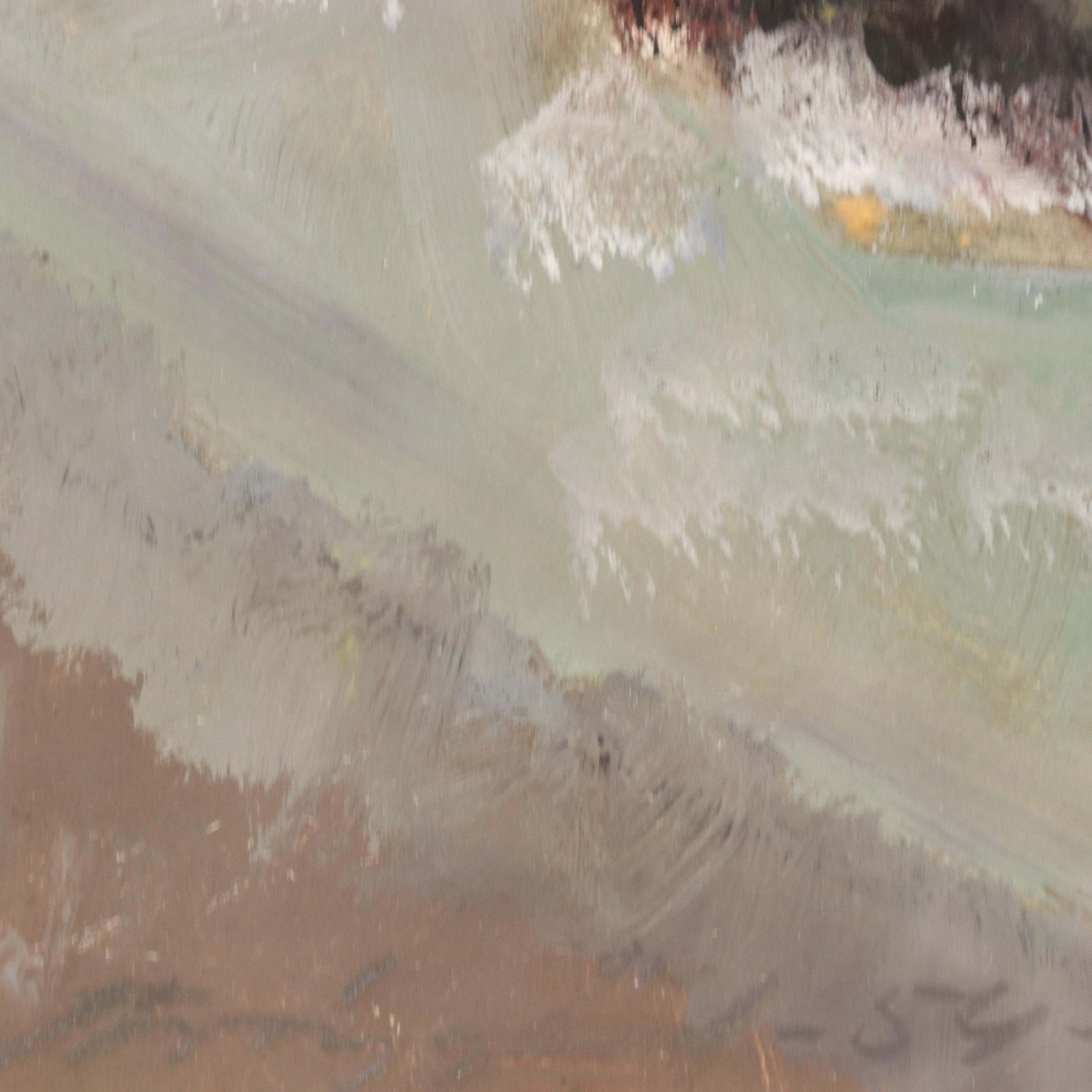 Stylized Oil Painting with Coastal Landscape, 1954