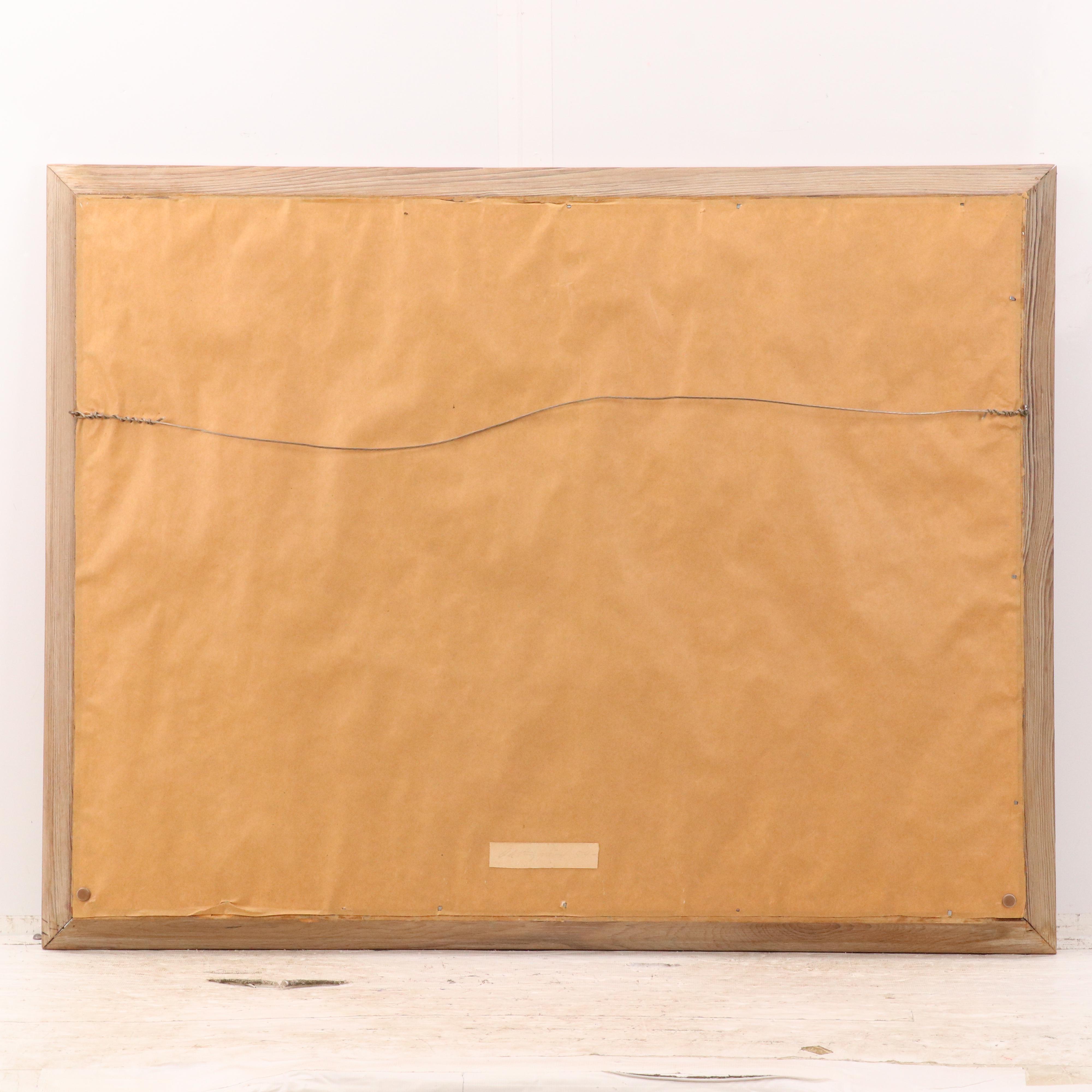 Stylized Oil Painting with Coastal Landscape, 1954