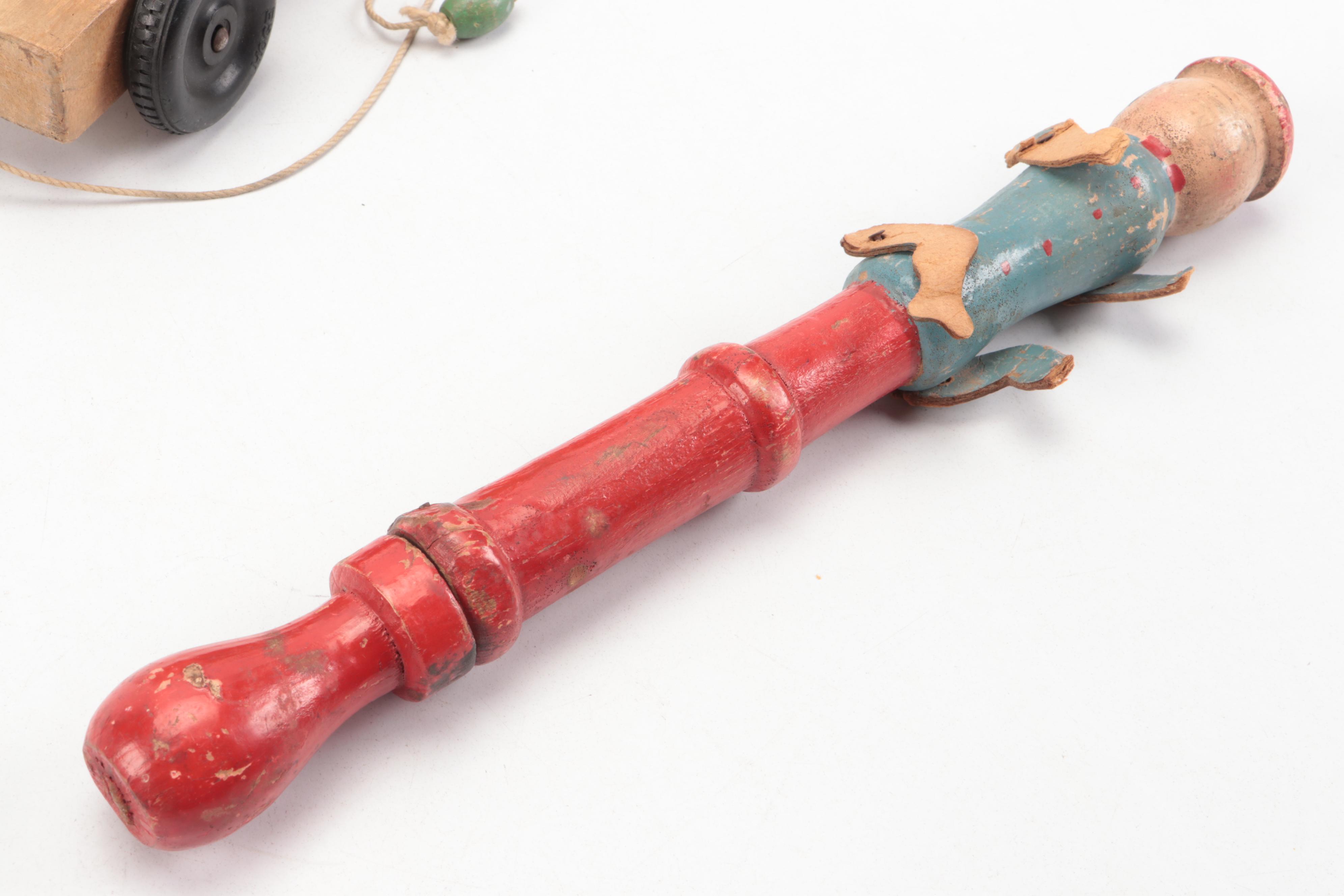 Wooden Stacking and Pull Toys, Mid-20th Century