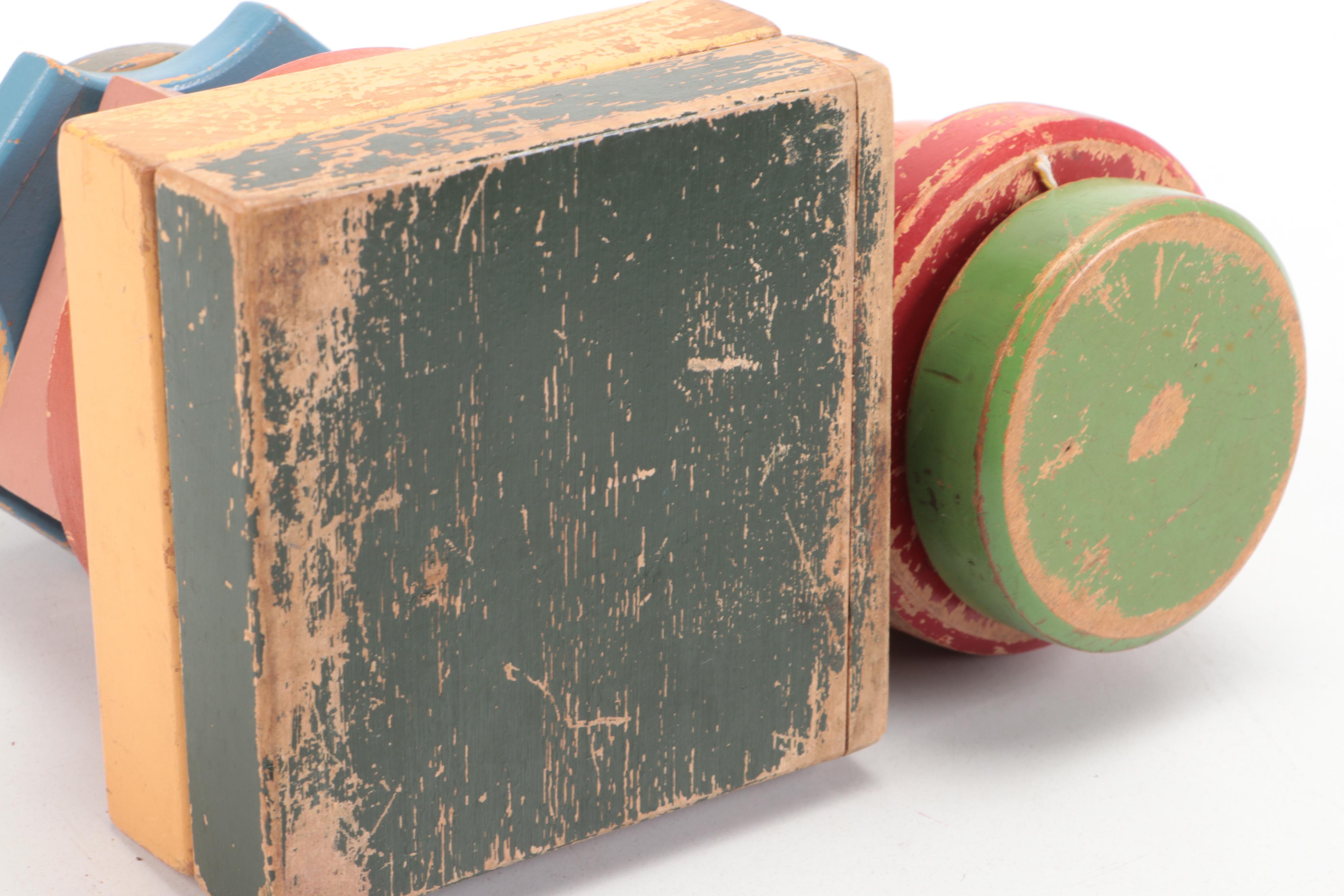 Wooden Stacking and Pull Toys, Mid-20th Century