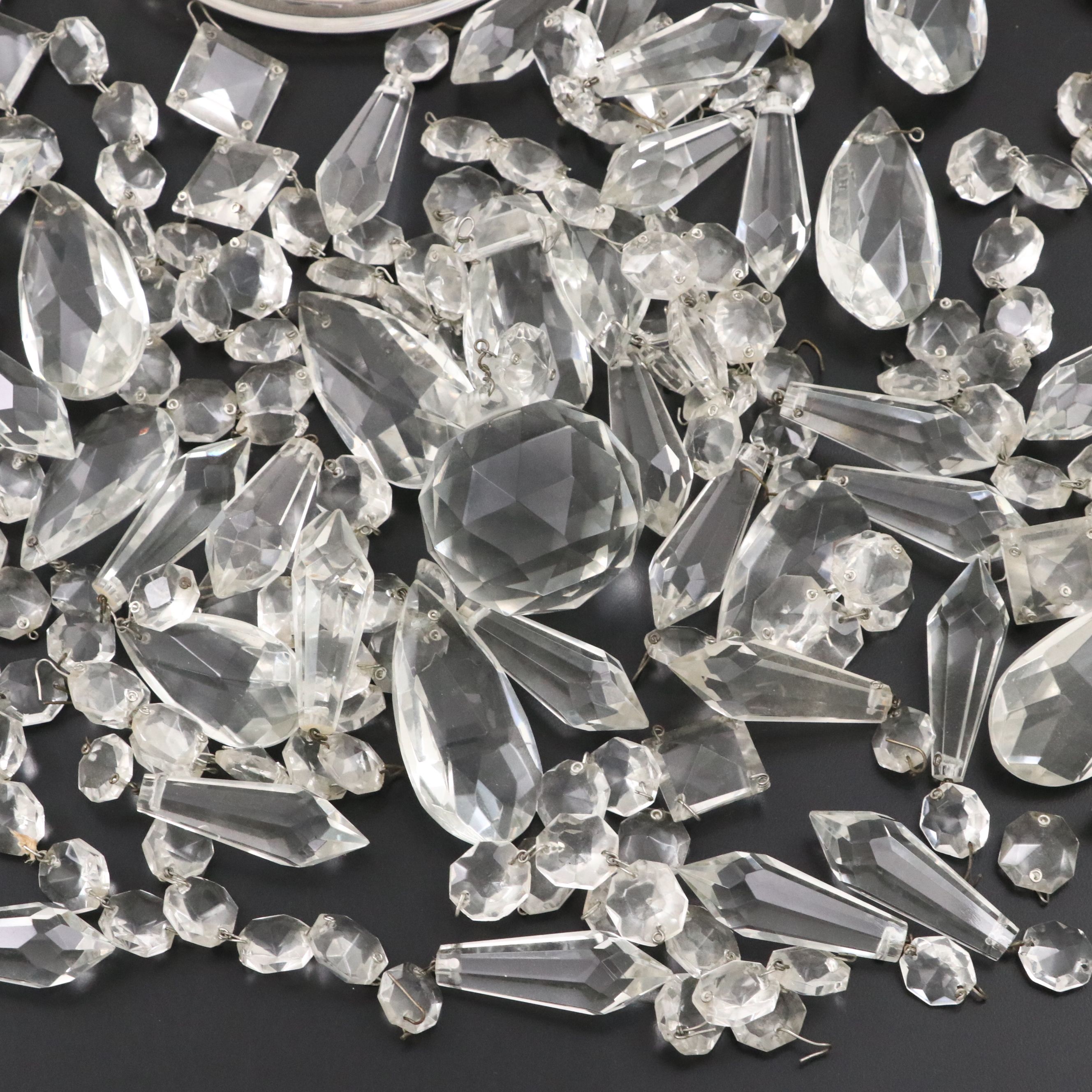 Disassembled Ten-Light Glass Chandelier