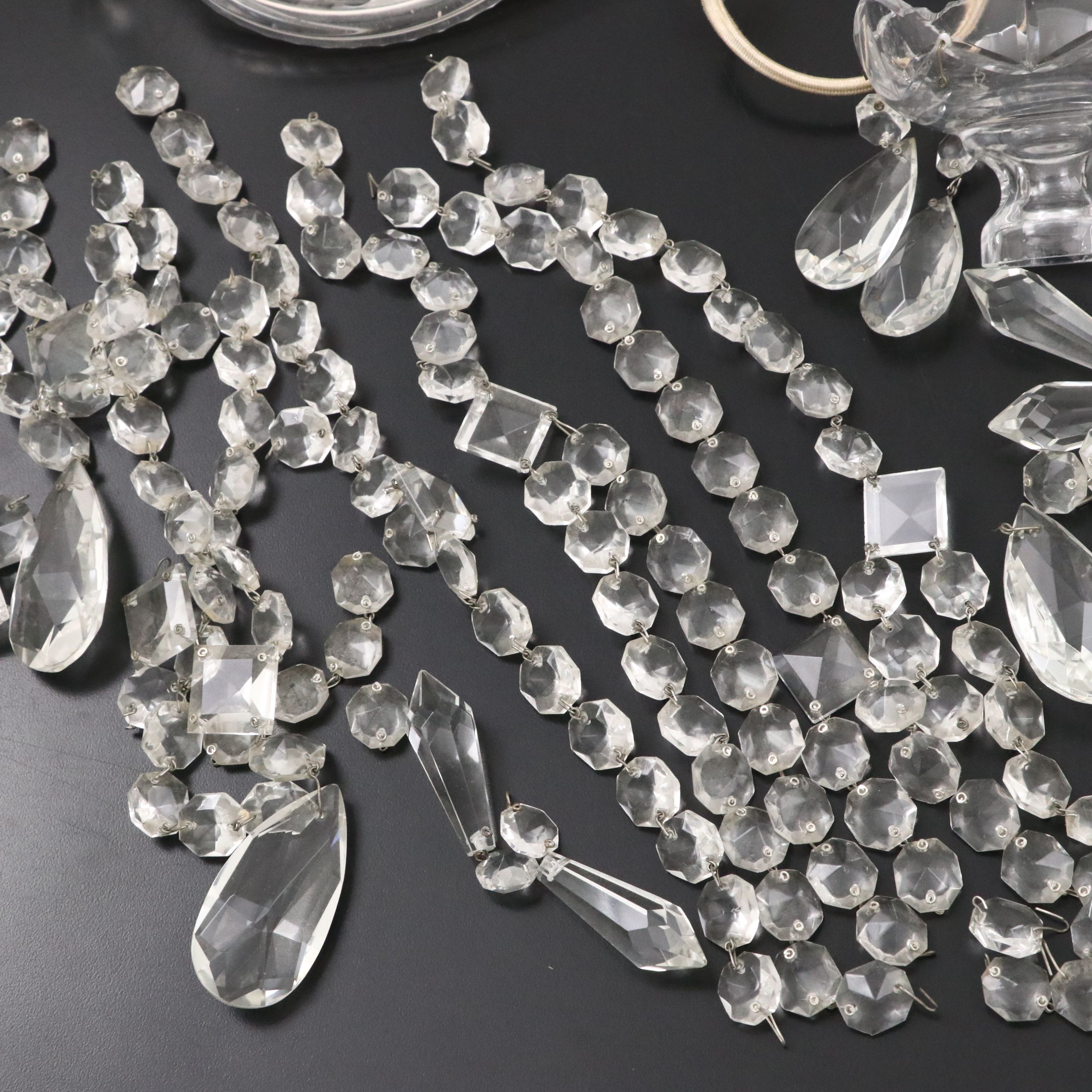 Disassembled Ten-Light Glass Chandelier