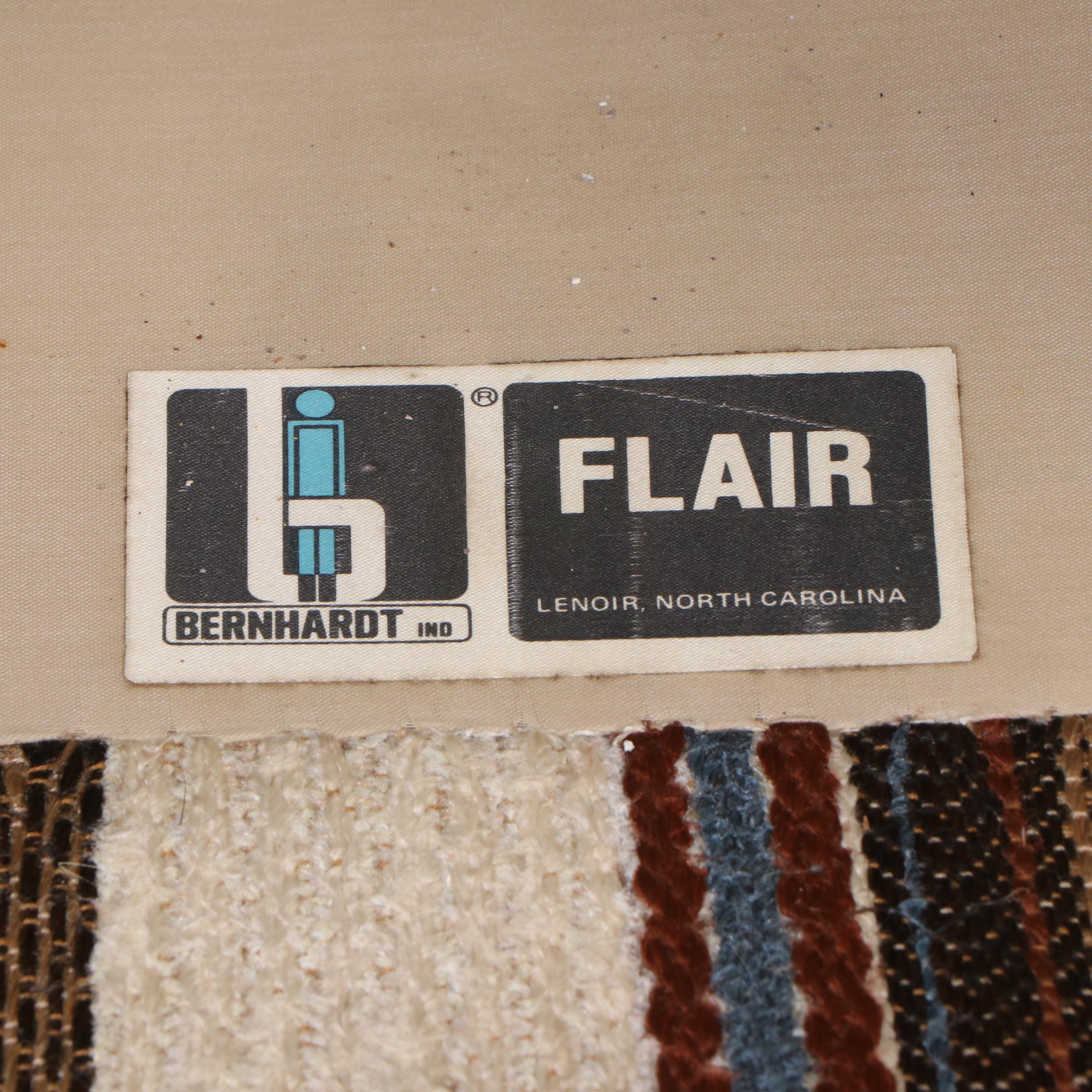 Bernhardt "Flair" Mid Century Modern Upholstered Chrome Club Chair