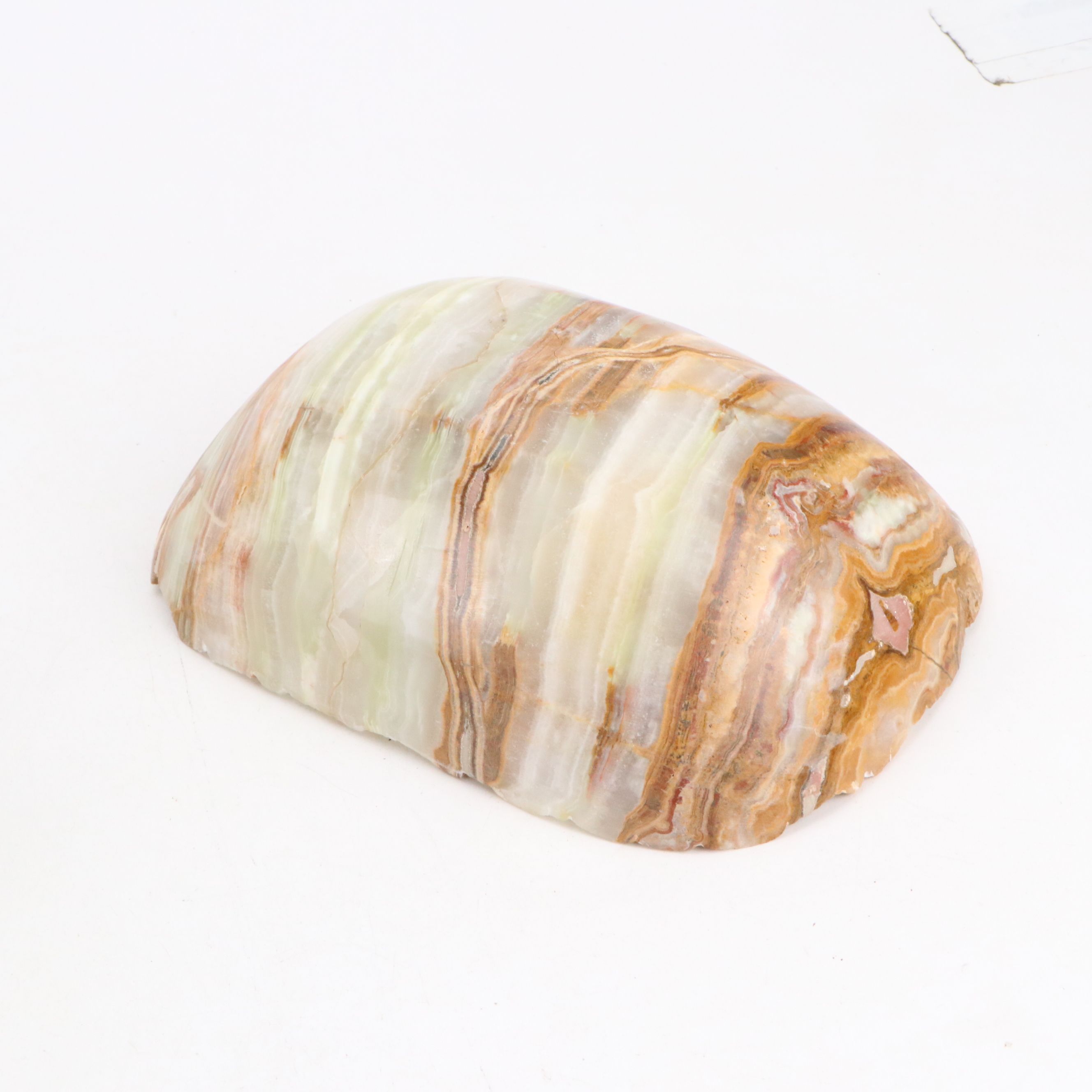 Banded Calcite Bowl with Alaskan Clay Bear Bookends & Other Slag Glass Figurines