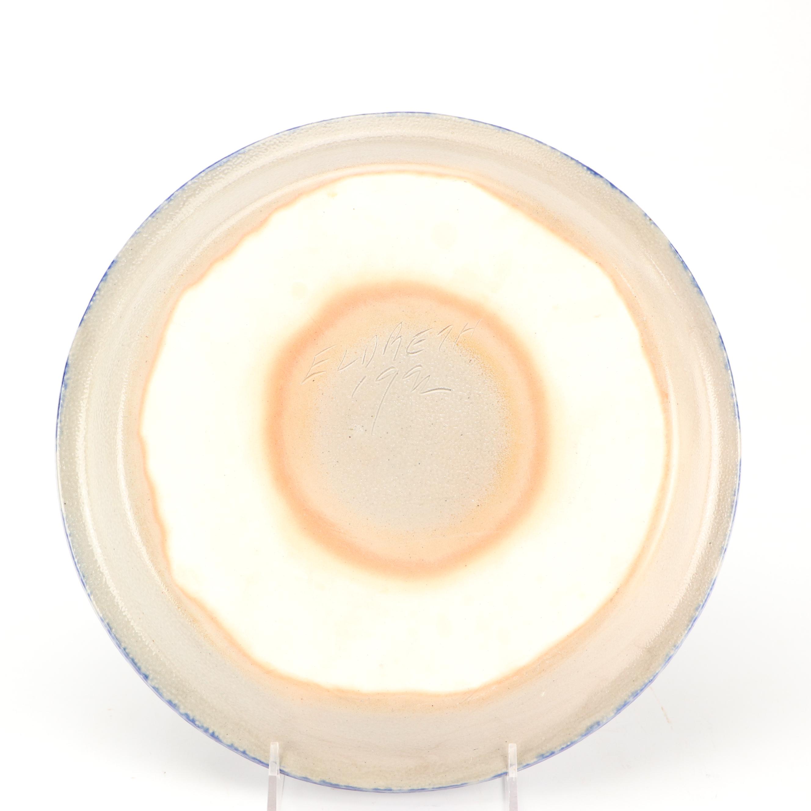 Eldreth Pottery Cobalt Salt-Glazed Stoneware Christmas Plates and Figurines