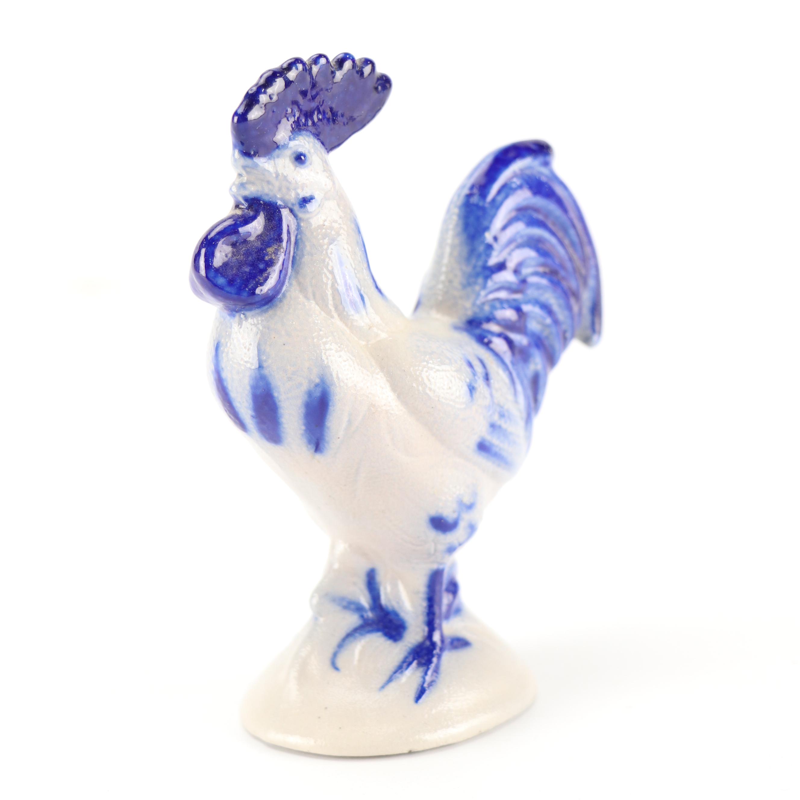 Eldreth Pottery Cobalt Salt-Glazed Stoneware Christmas Plates and Figurines