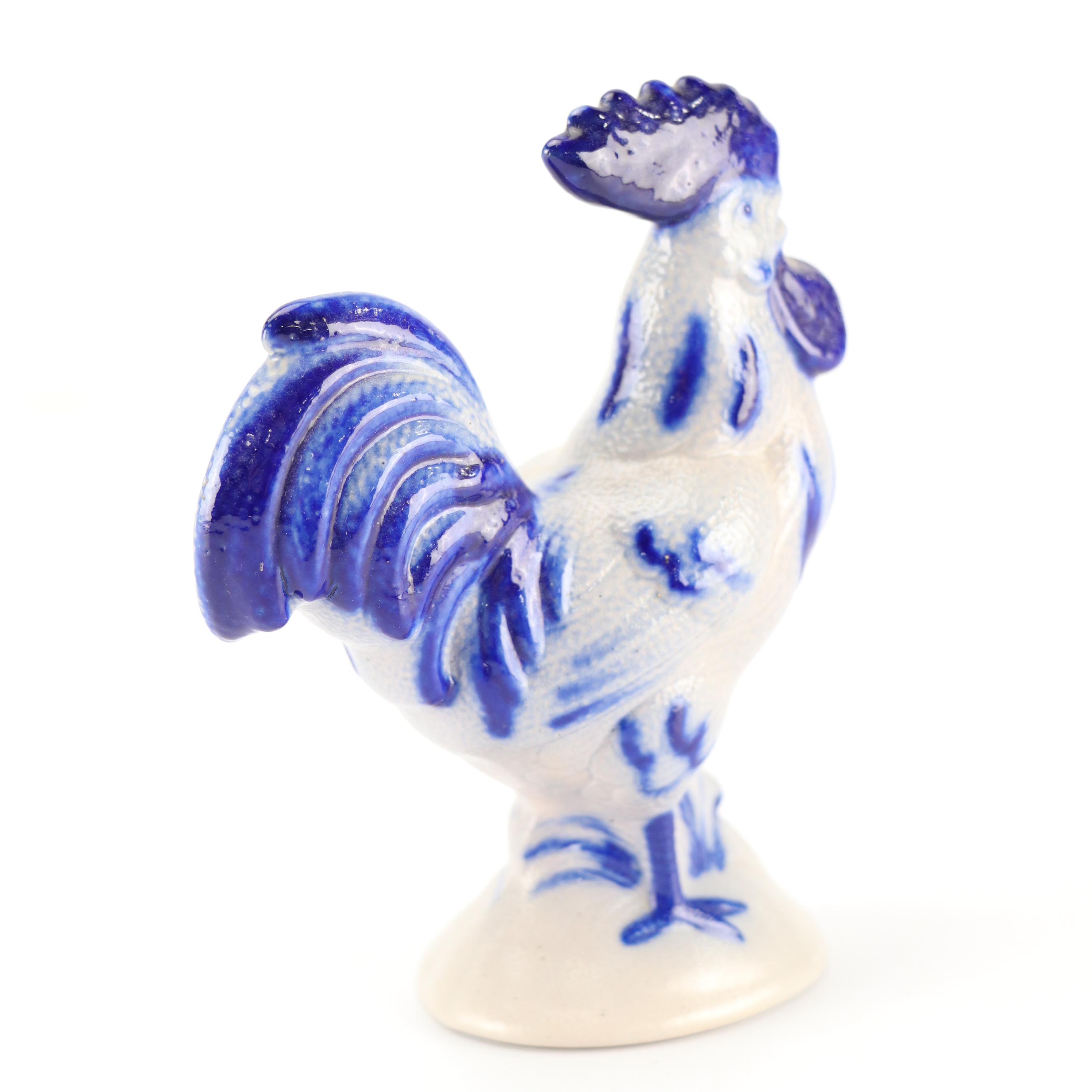 Eldreth Pottery Cobalt Salt-Glazed Stoneware Christmas Plates and Figurines