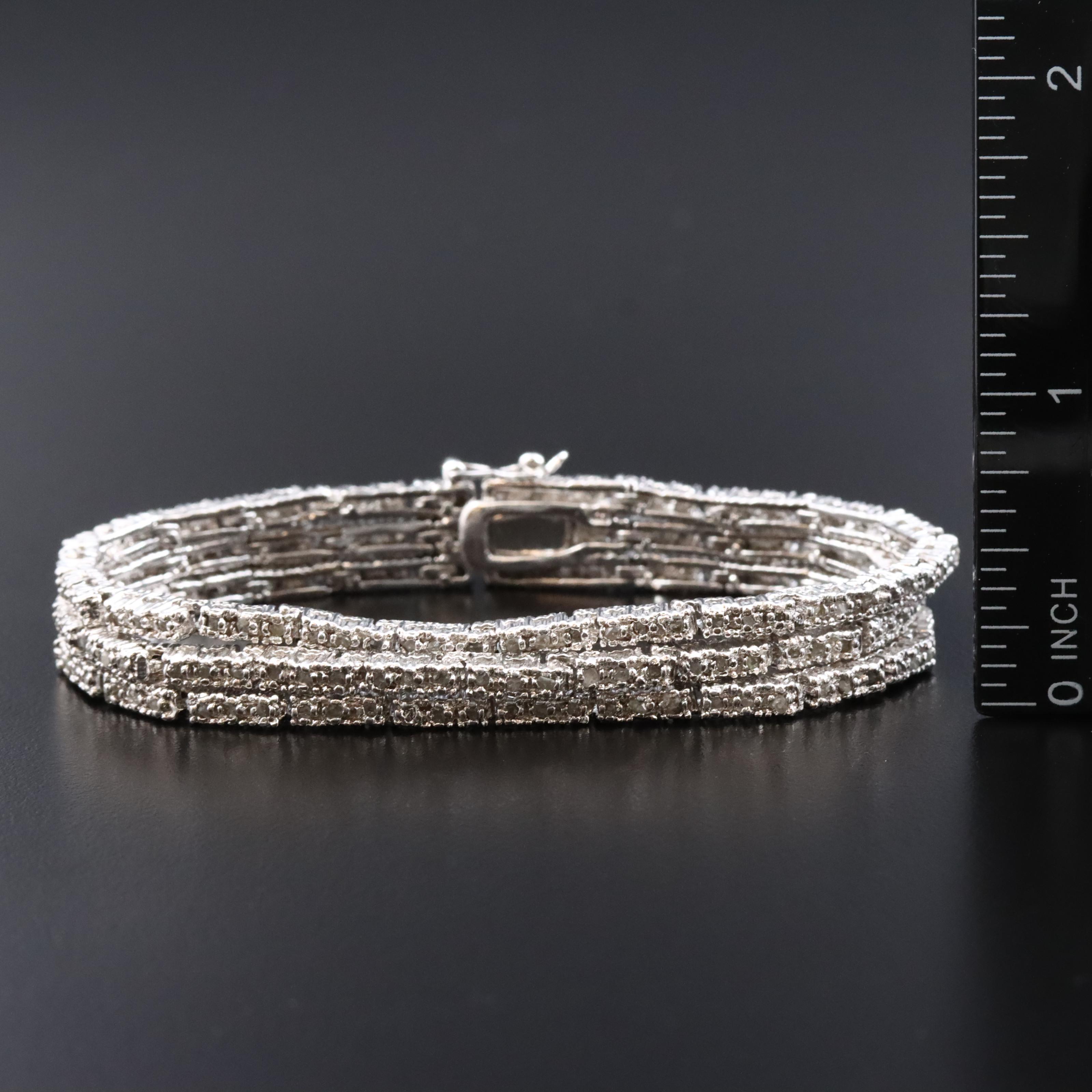 Sterling and Diamonds Featured in Bracelet Pairing