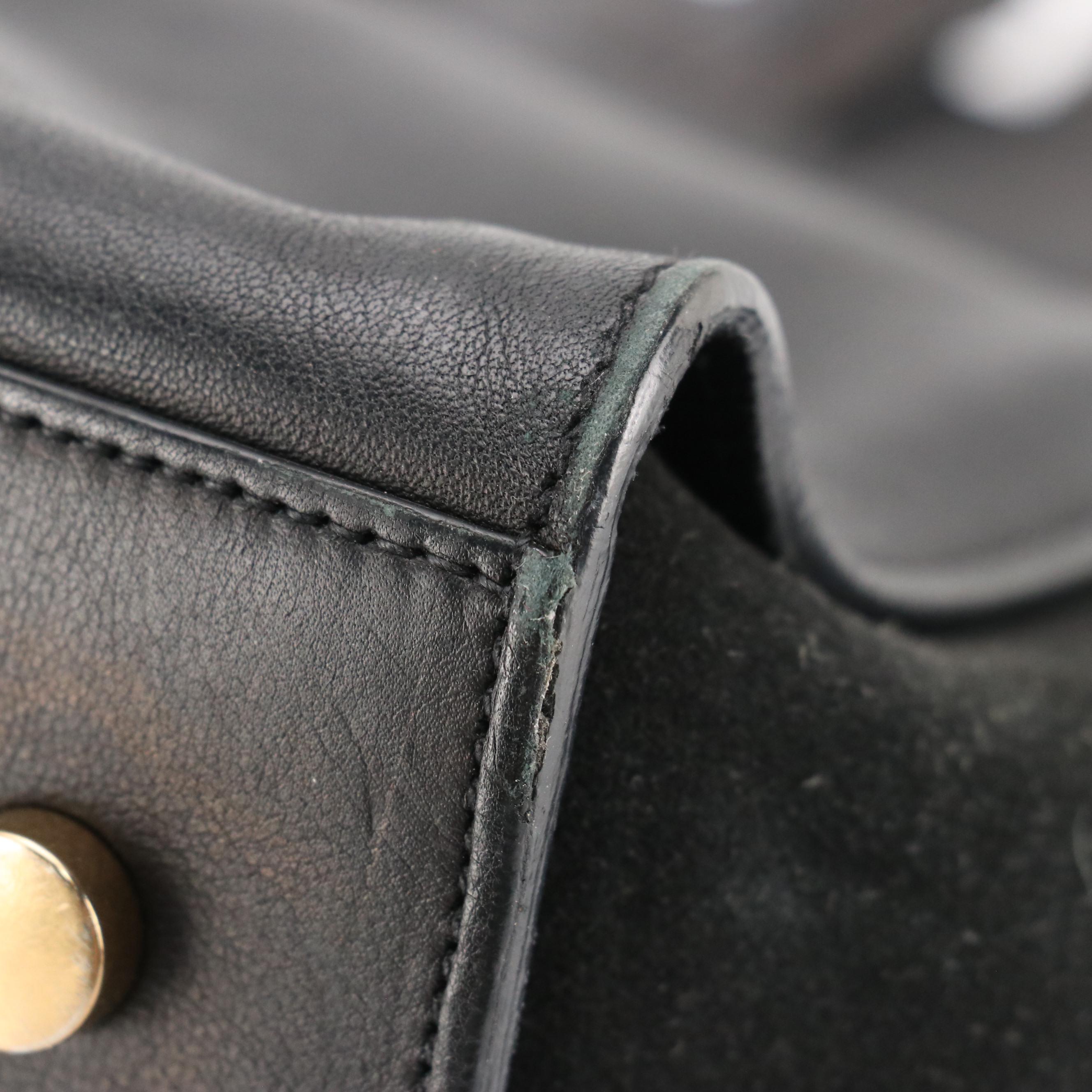 Saint Laurent Downtown Cabas Two-Way Satchel in Calfskin Leather and Suede