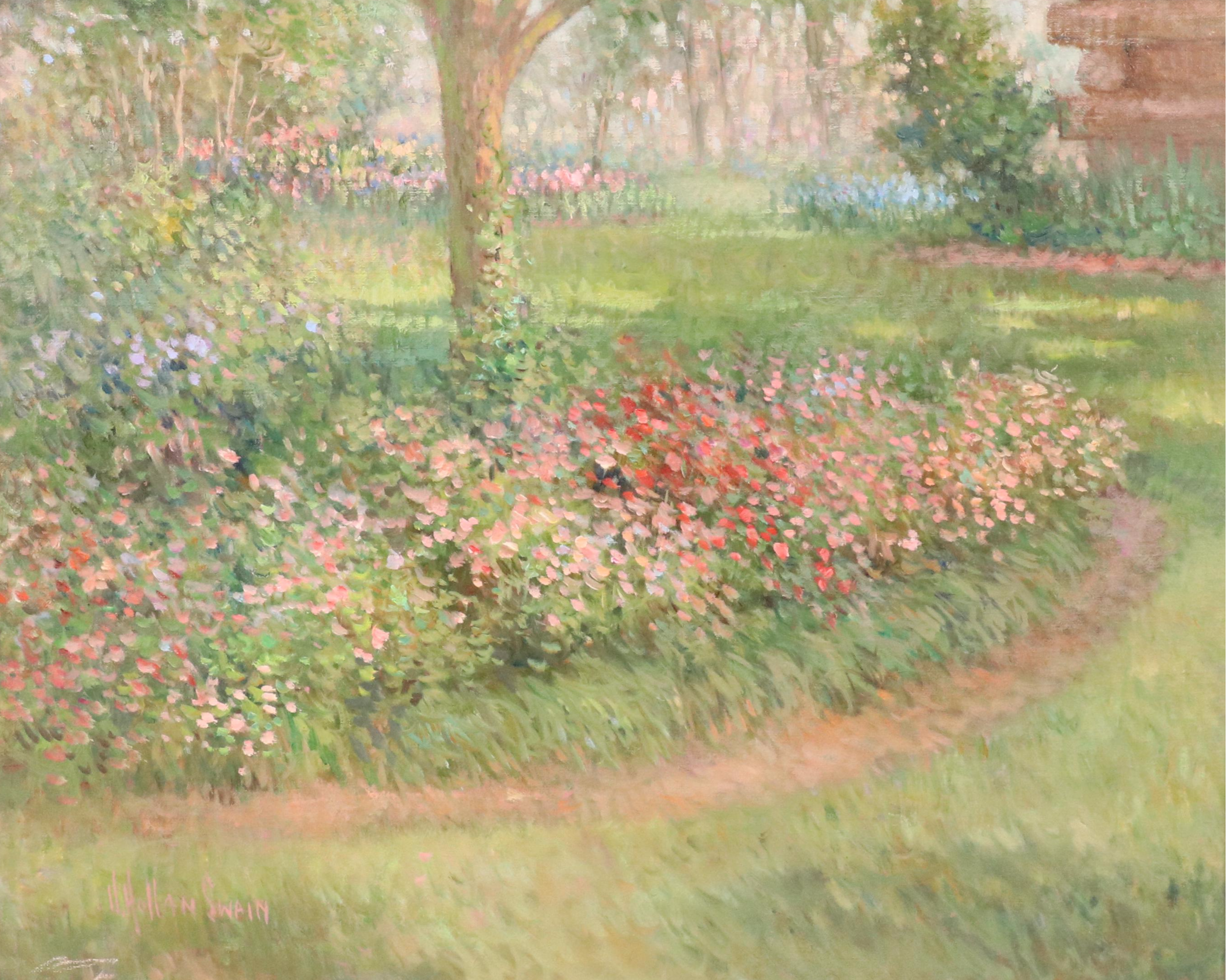 Vivian Hollan Swain Landscape Oil Painting with Floral Field