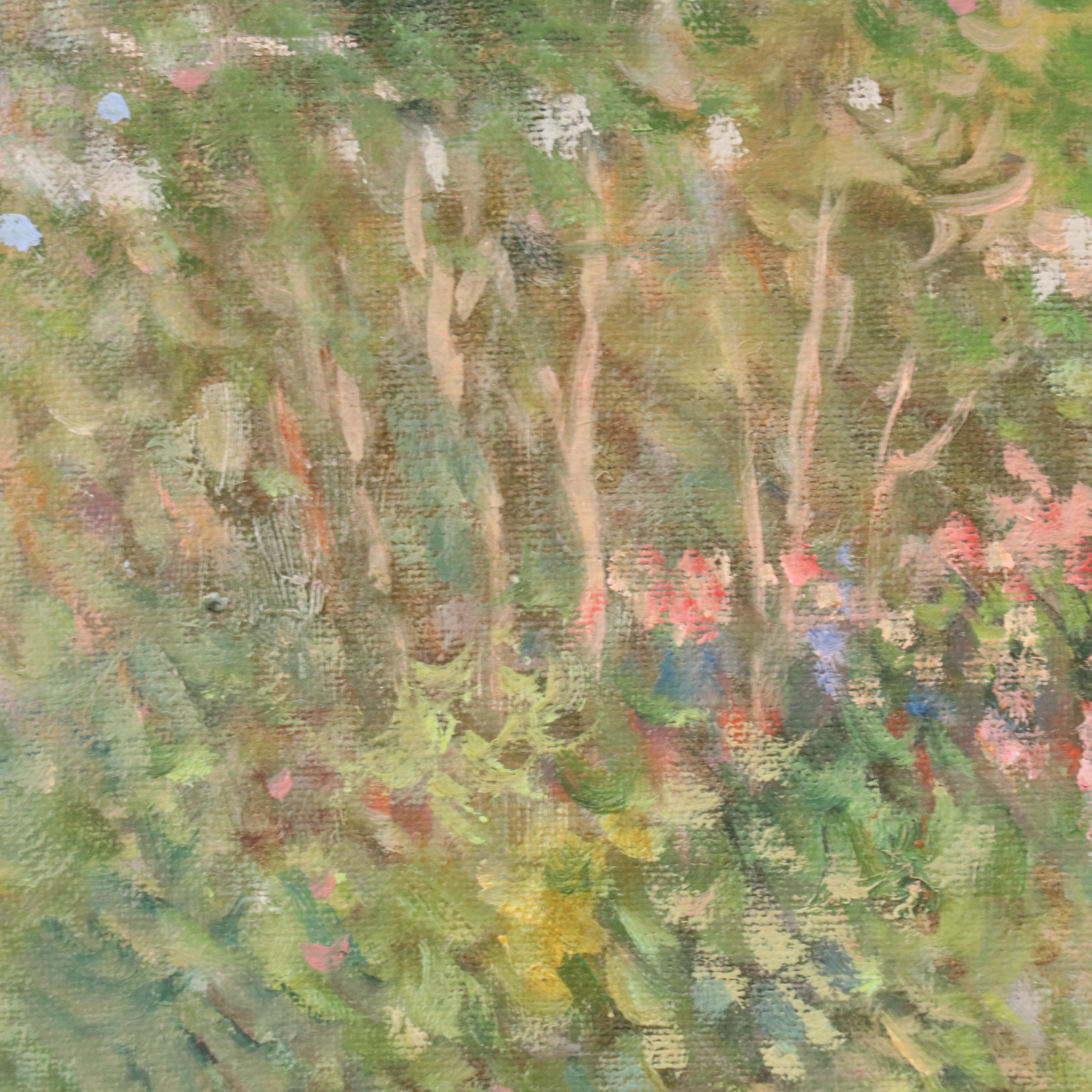 Vivian Hollan Swain Landscape Oil Painting with Floral Field