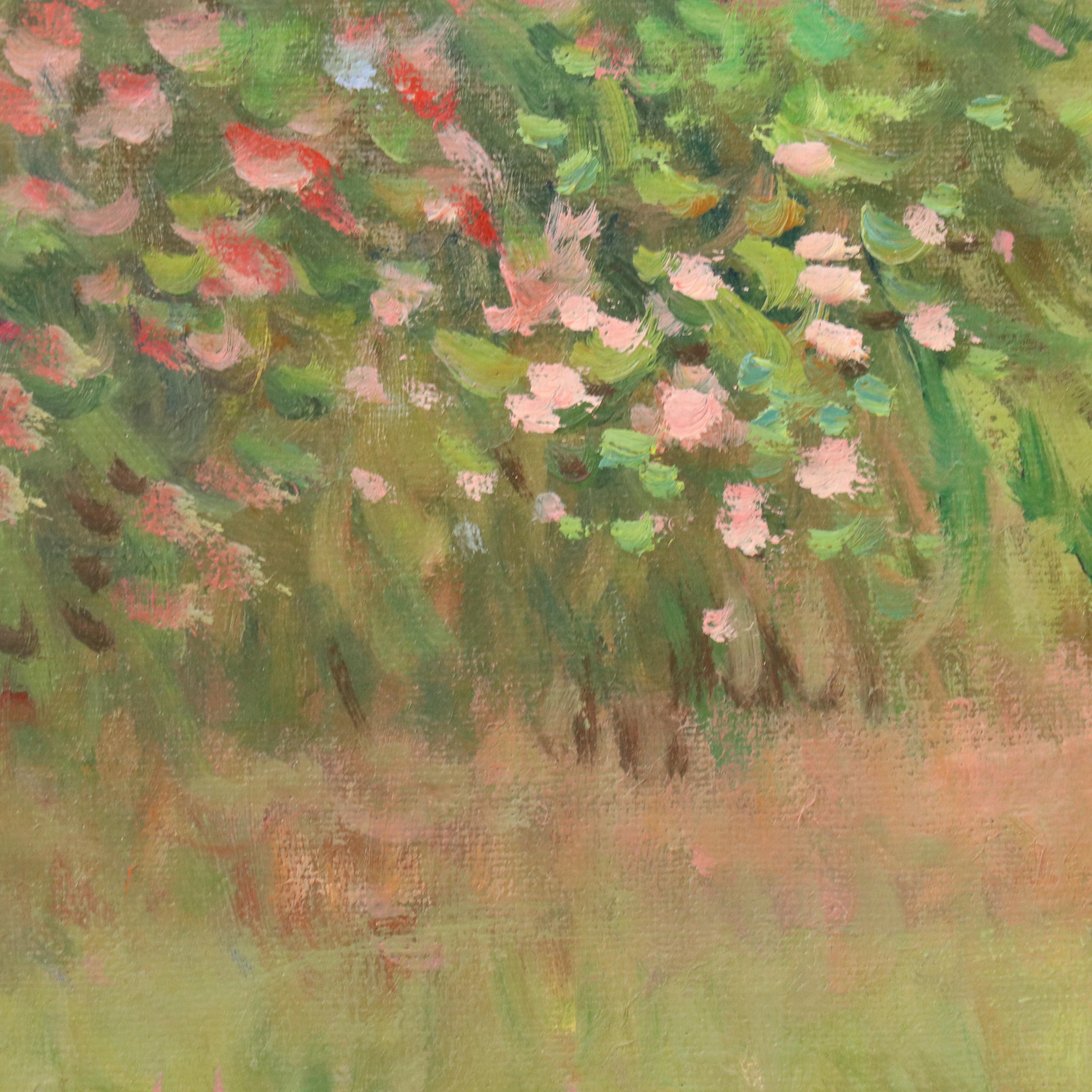 Vivian Hollan Swain Landscape Oil Painting with Floral Field