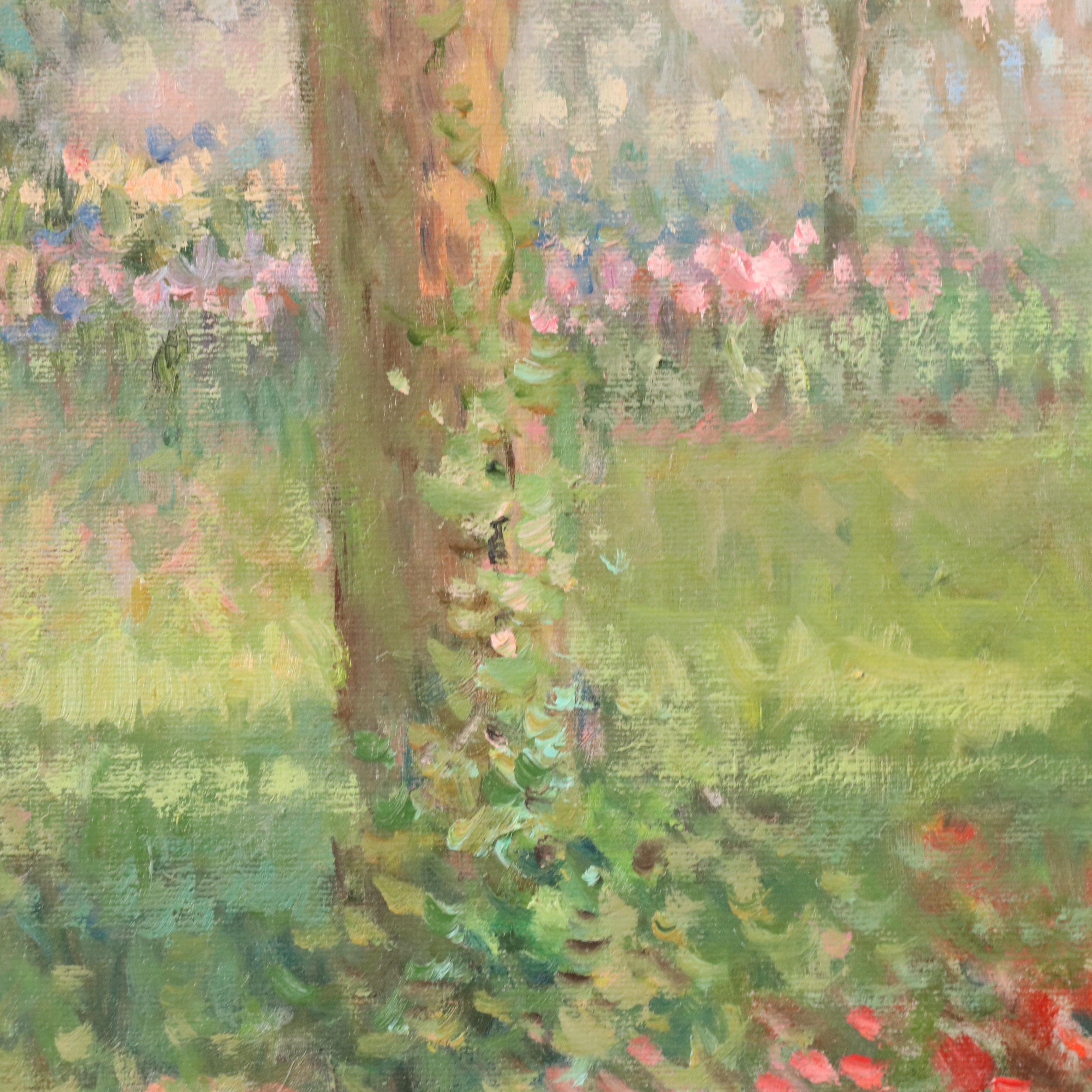 Vivian Hollan Swain Landscape Oil Painting with Floral Field