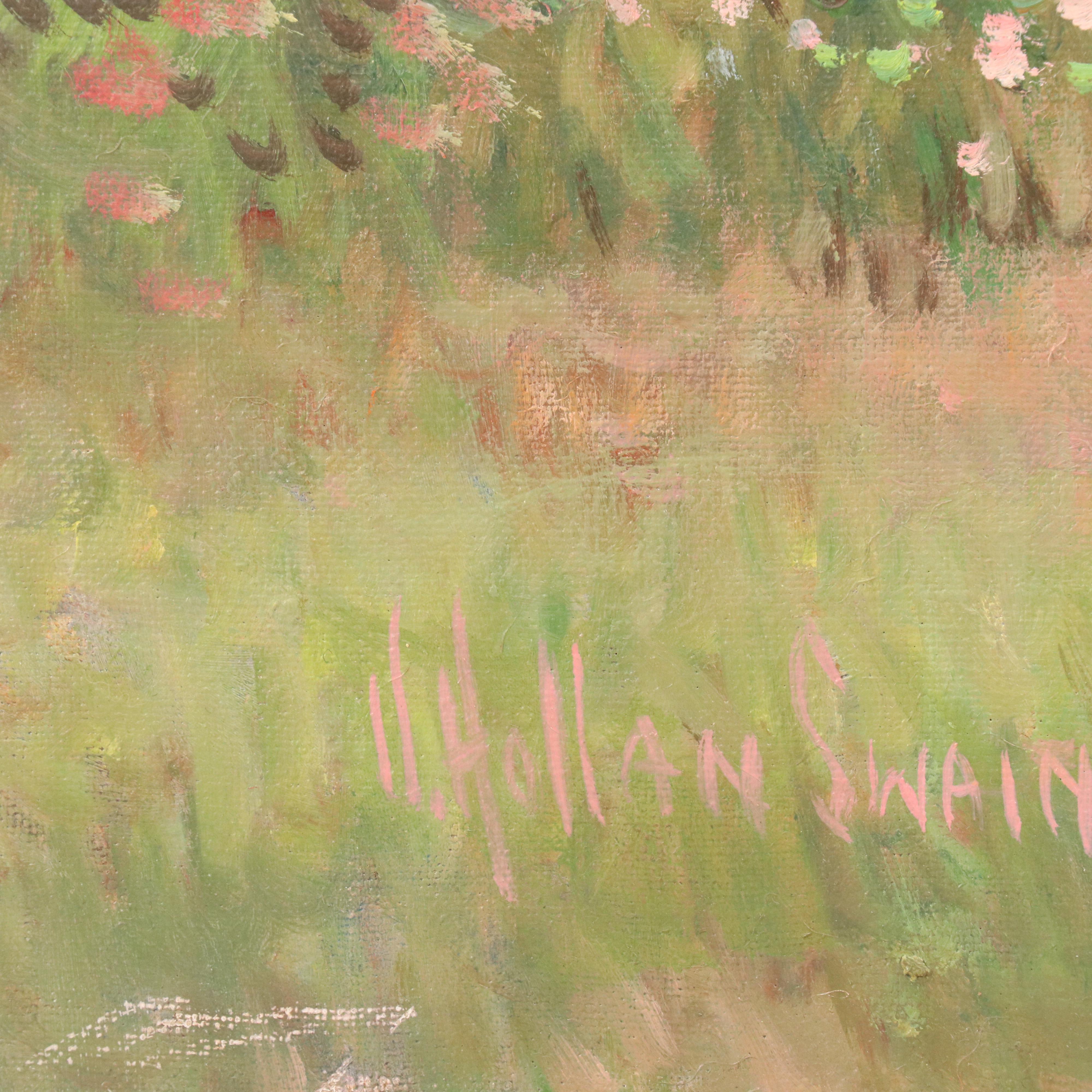 Vivian Hollan Swain Landscape Oil Painting with Floral Field