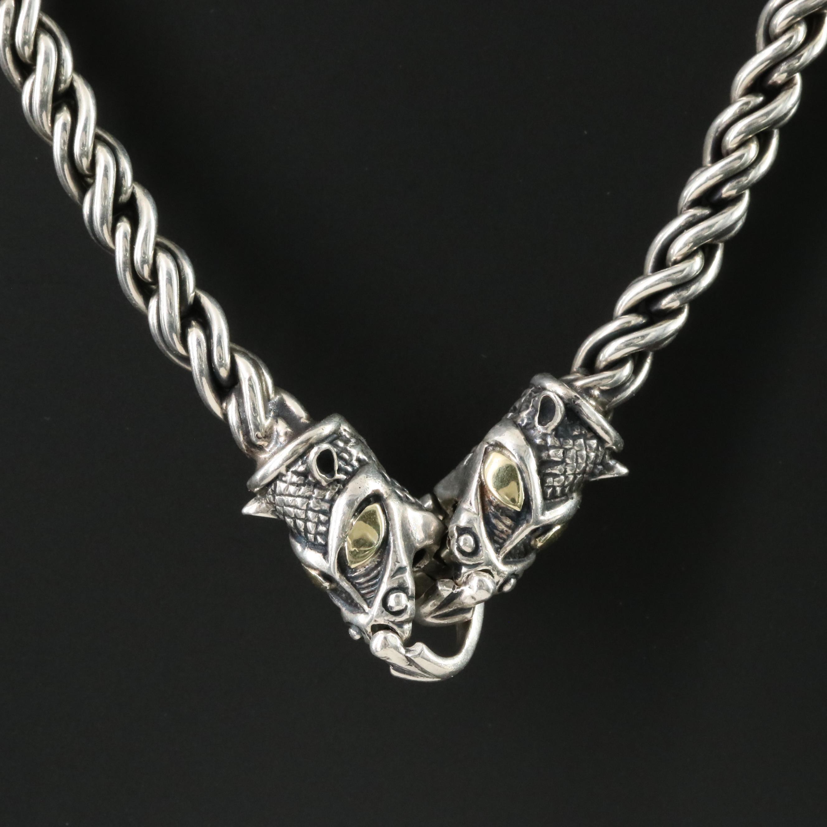 Elling Sterling Leopard Necklace with 18K Accents