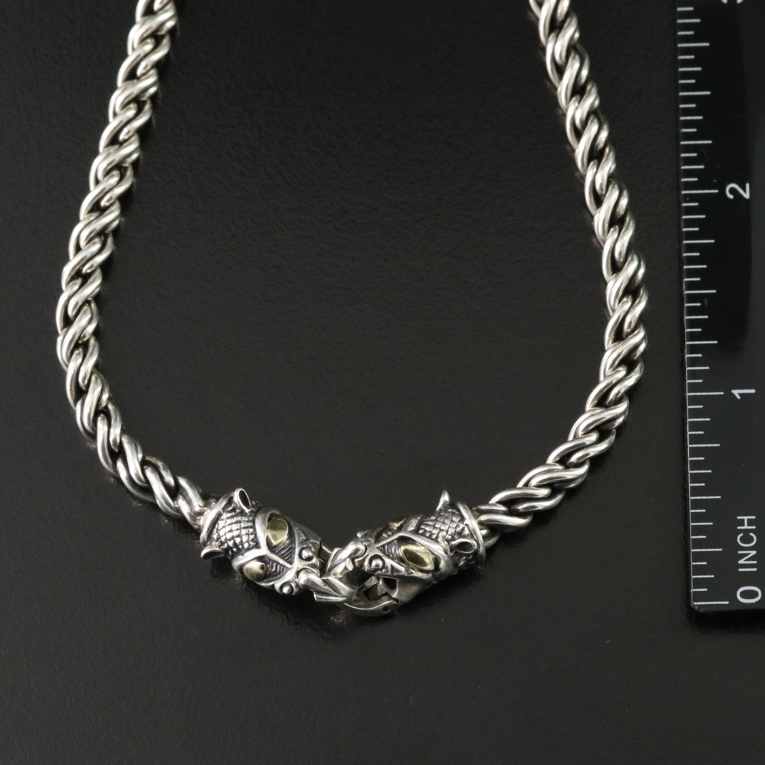 Elling Sterling Leopard Necklace with 18K Accents