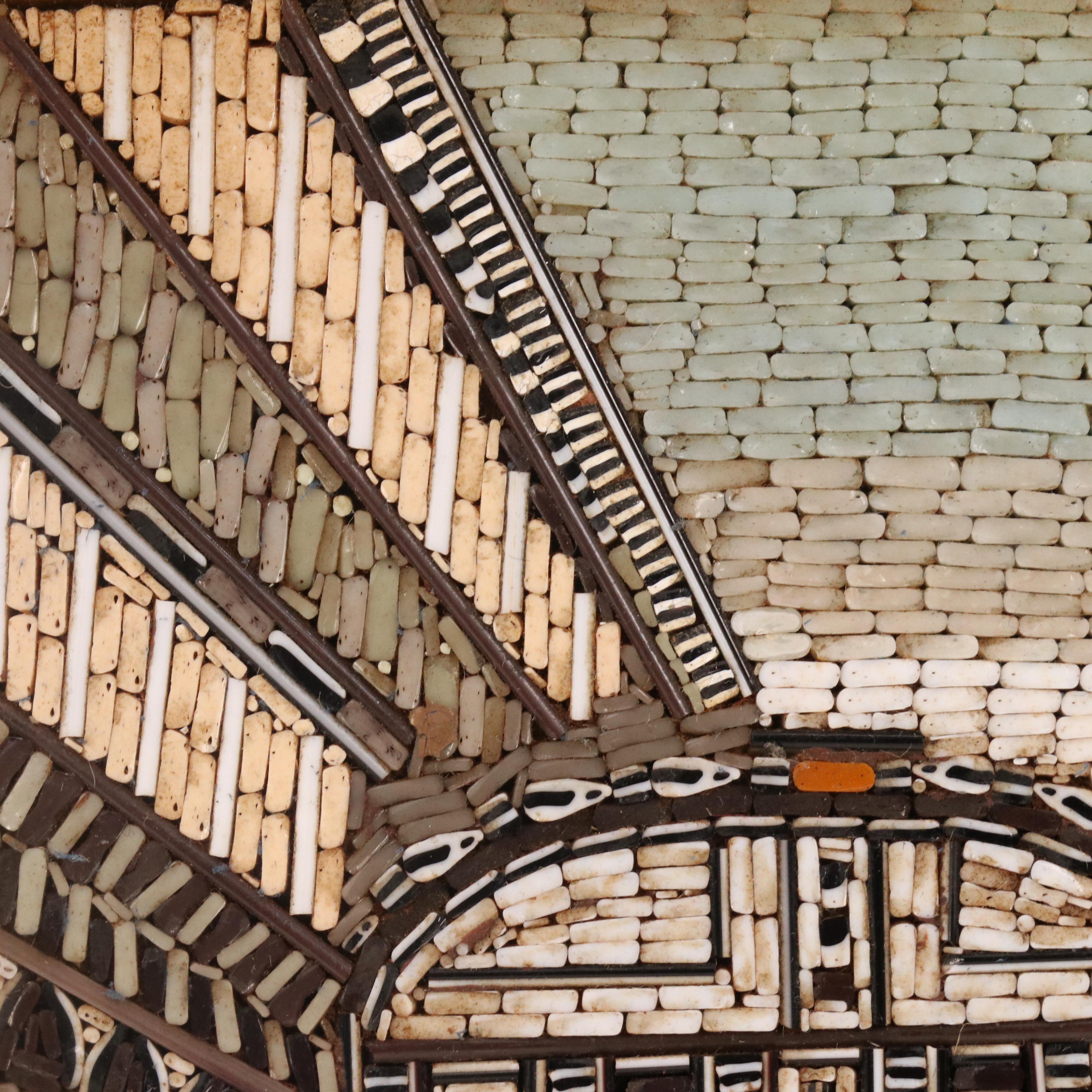 Framed Mosaic with Canal Scene, 20th Century