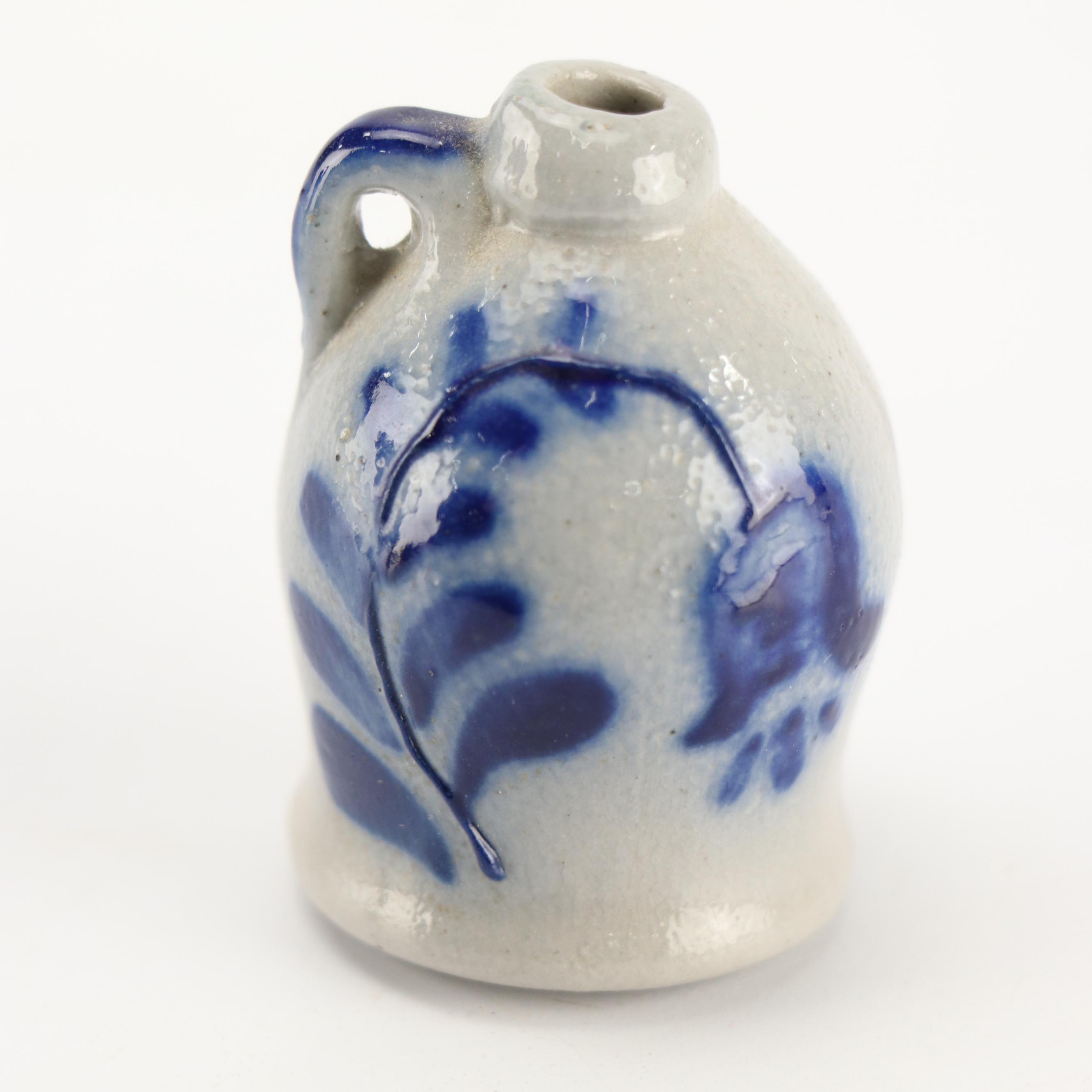 Eldreth Pottery Cobalt Salt-Glazed Stoneware Christmas Plates and Figurines