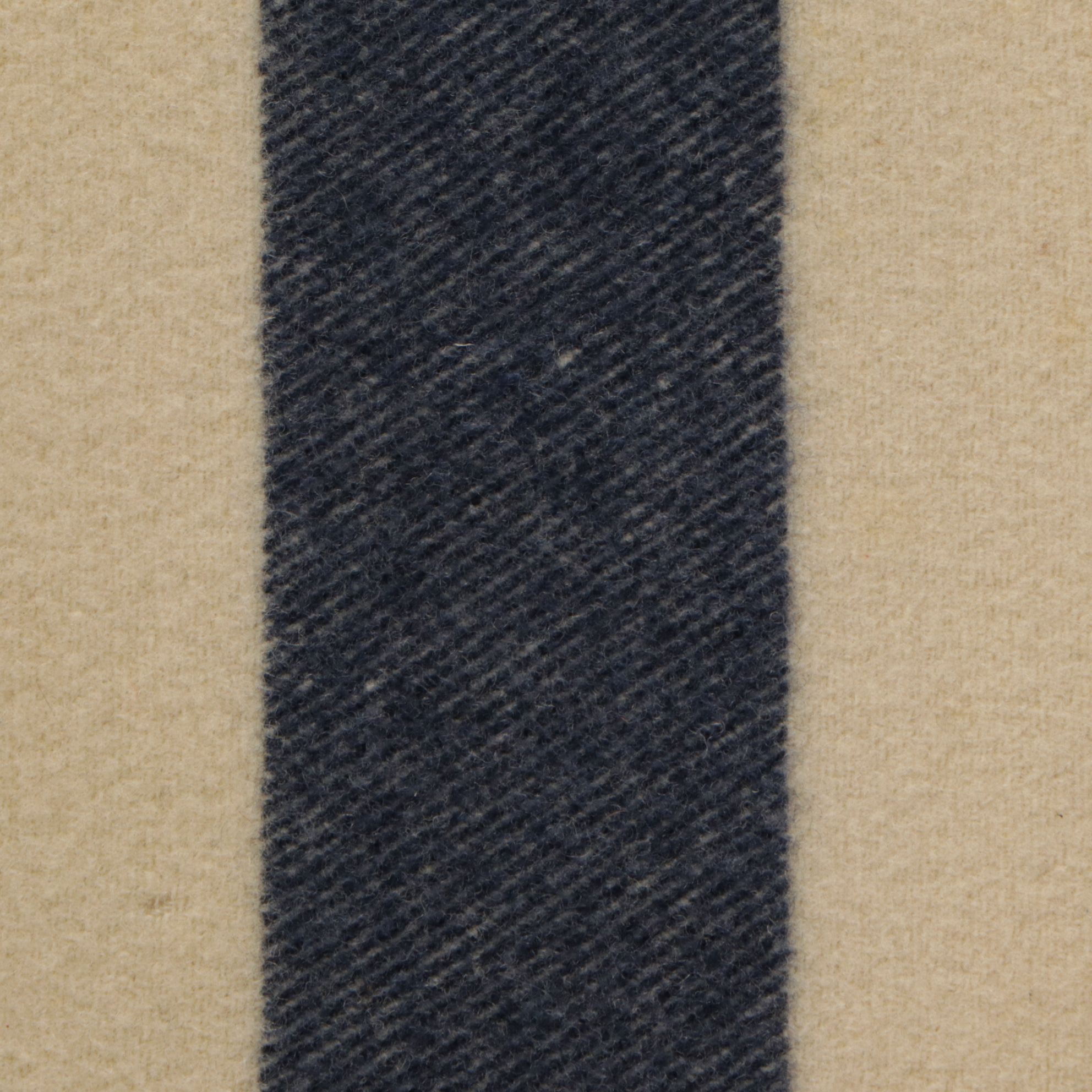 World War II Era U.S. Navy Cream and Striped Wool Blanket, Mid-20th C.