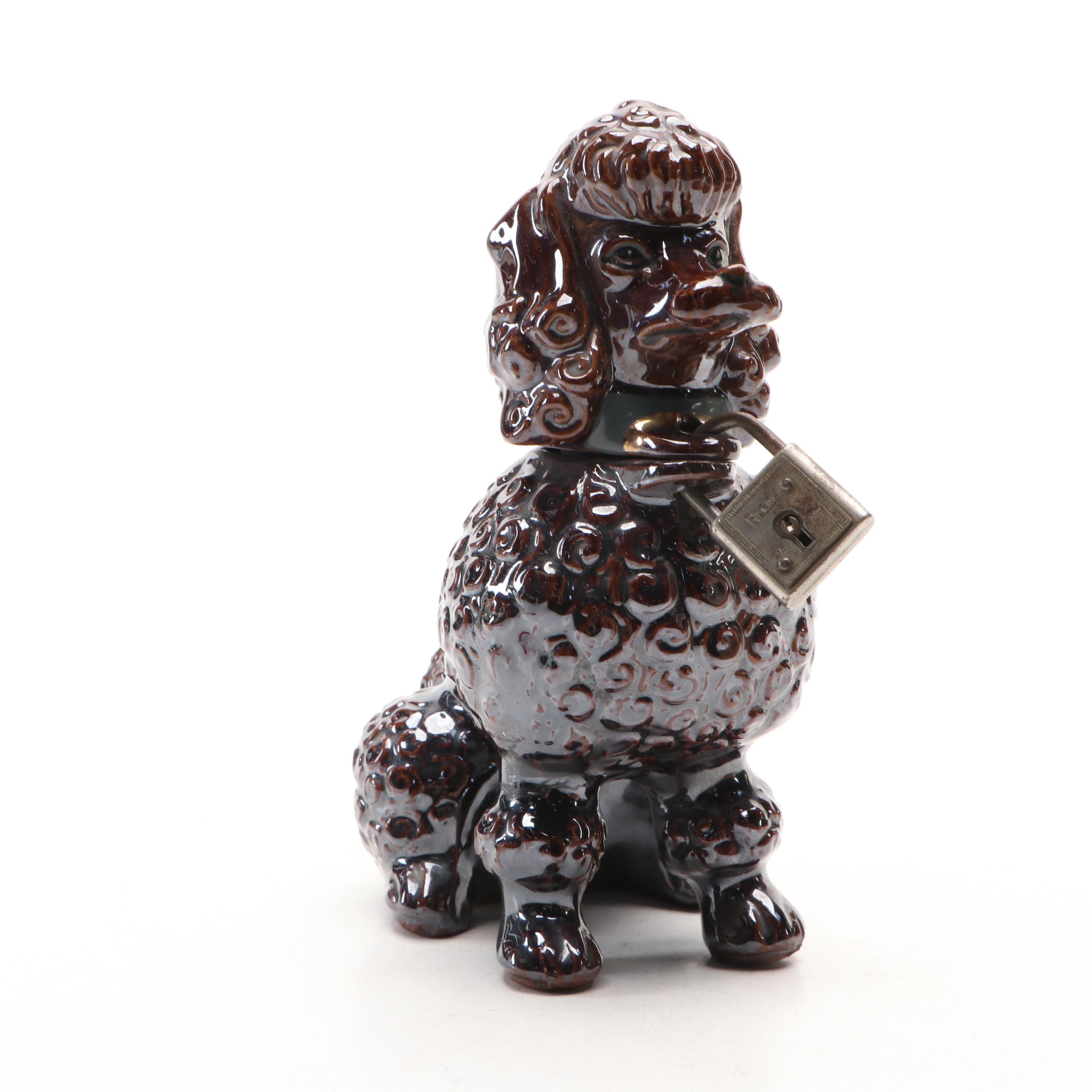 Napco Ceramic Poodle Piggy Bank with Homco Cocker Spaniel Figurine, 20th C.