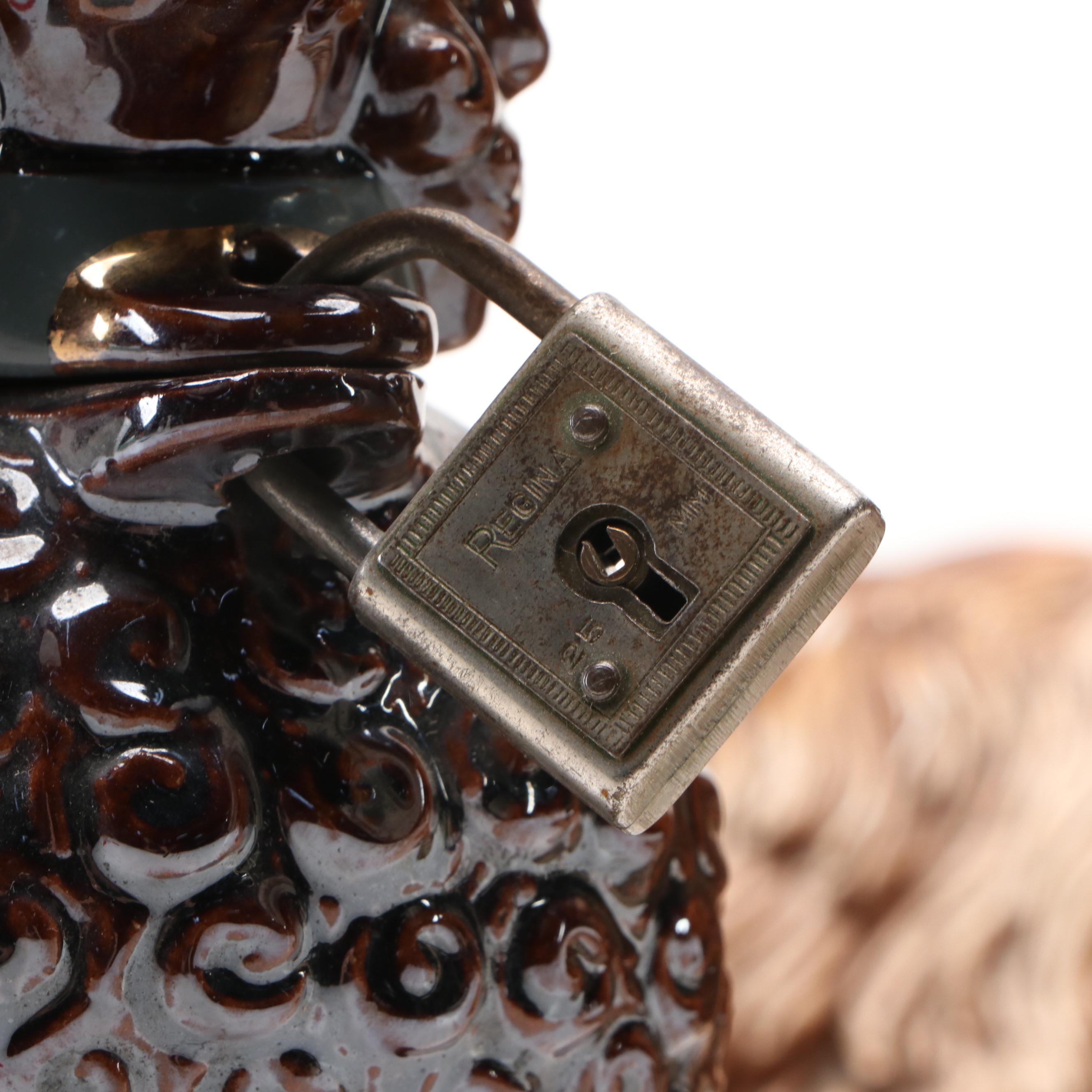 Napco Ceramic Poodle Piggy Bank with Homco Cocker Spaniel Figurine, 20th C.