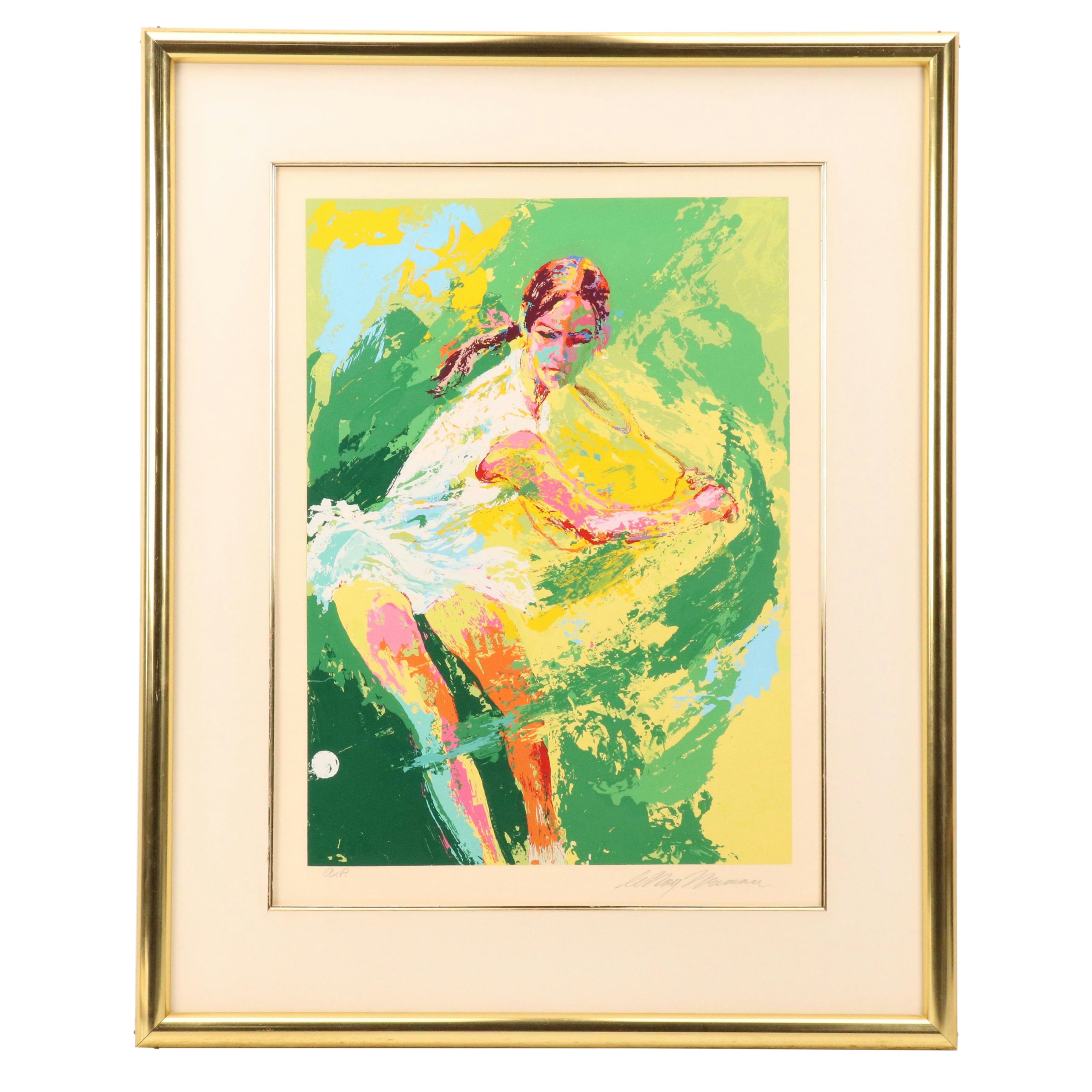 LeRoy Neiman Modern Serigraph "Backhand (Chris Evert)," 1974