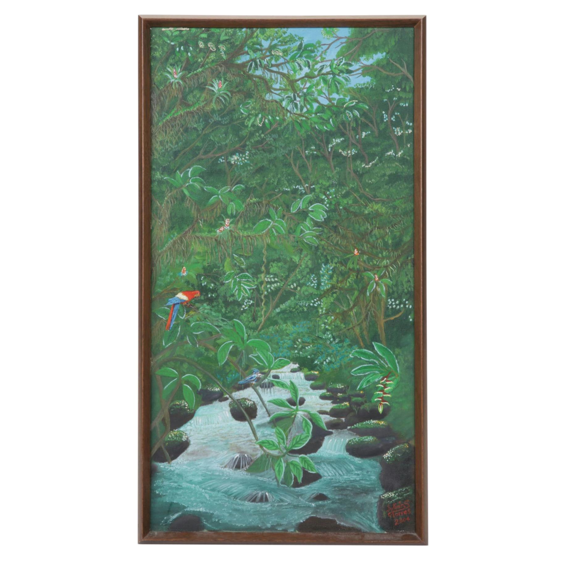 Julian Torres Tropical Rainforest Landscape Oil Painting, 2004