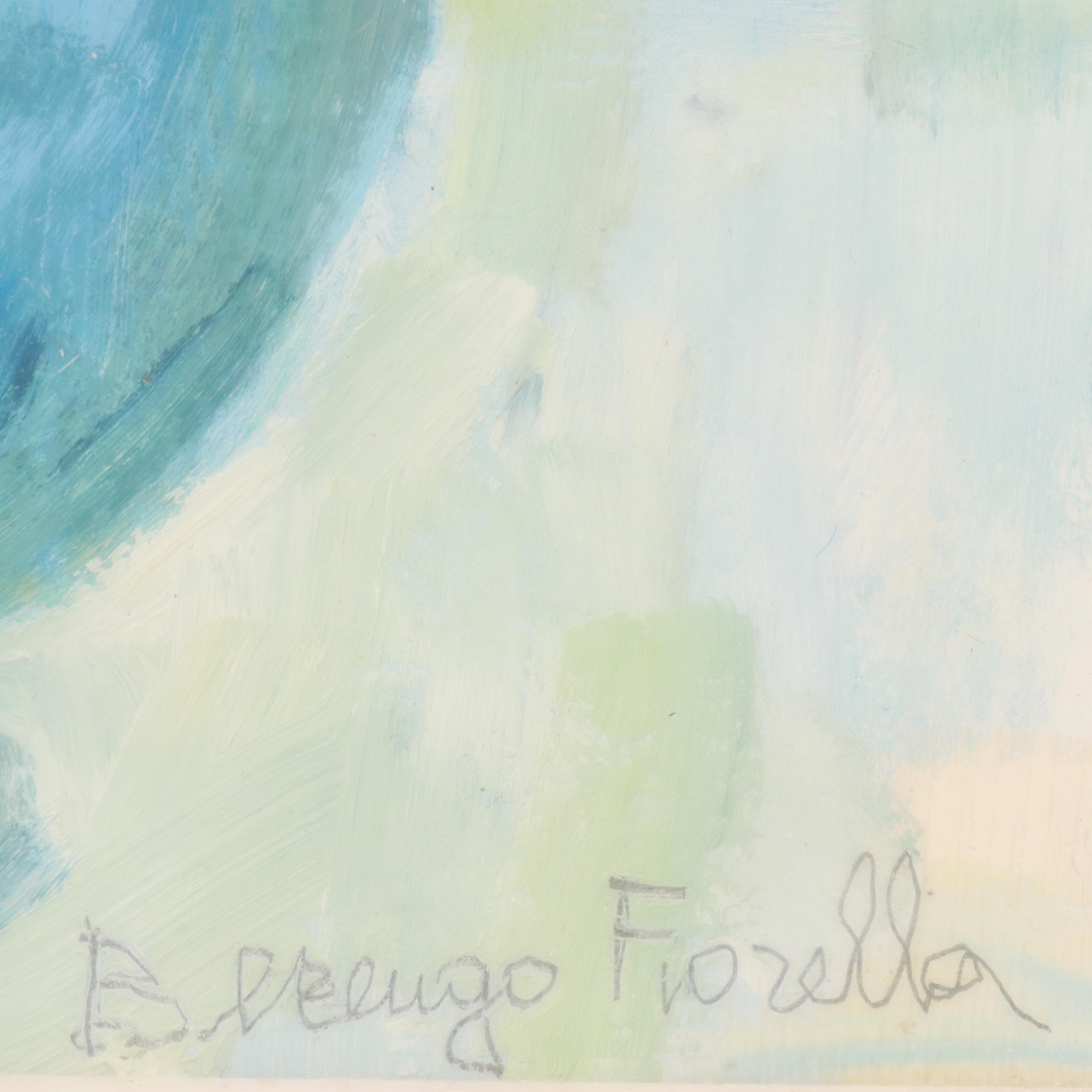 Still Life Oil Painting with Potted Flowers, Late 20th Century