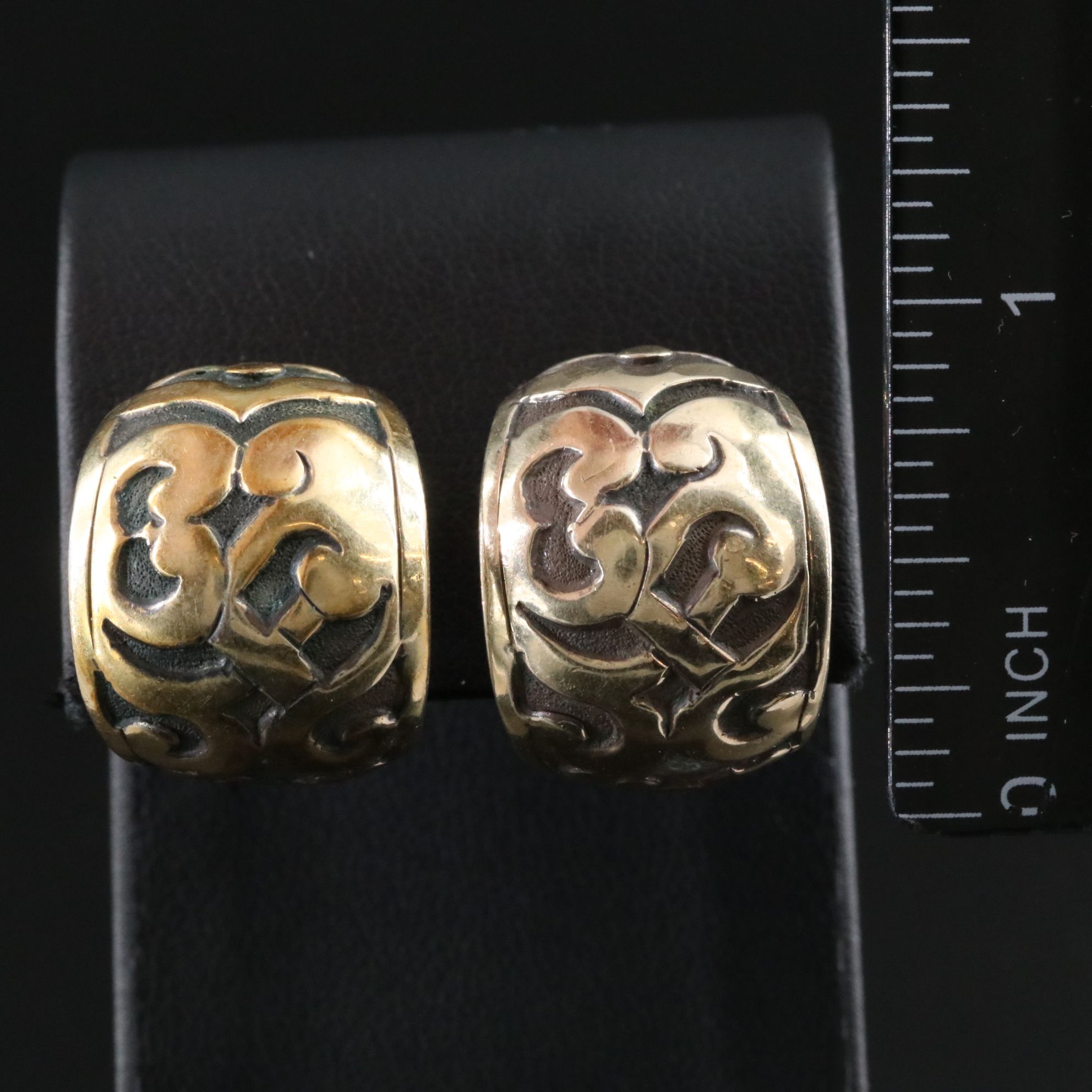 John Hardy Dayak Sterling and 18K Hoop Earrings