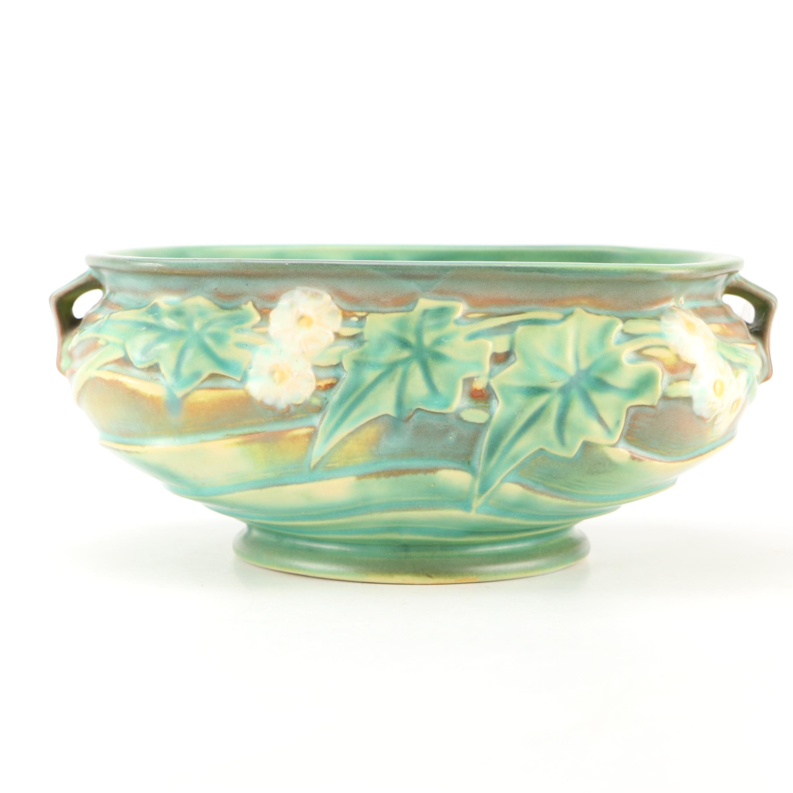 Roseville Pottery "Magnolia" Planter and Candlestick, Mid-20th Century