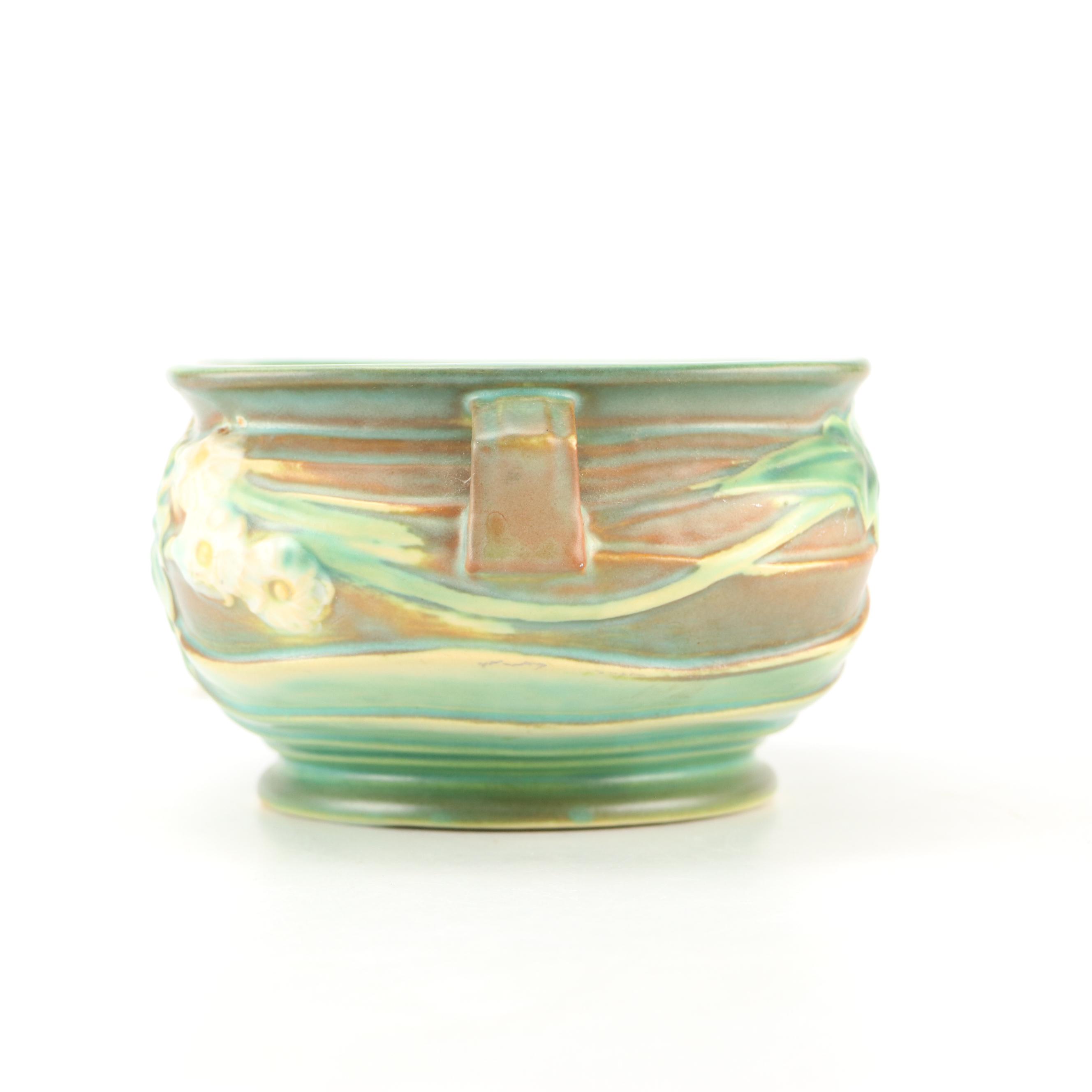 Roseville Pottery "Magnolia" Planter and Candlestick, Mid-20th Century