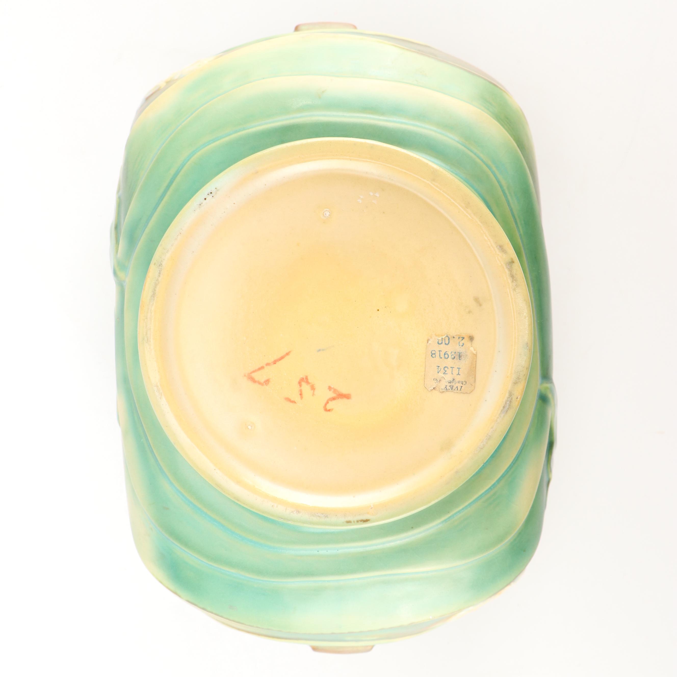 Roseville Pottery "Magnolia" Planter and Candlestick, Mid-20th Century