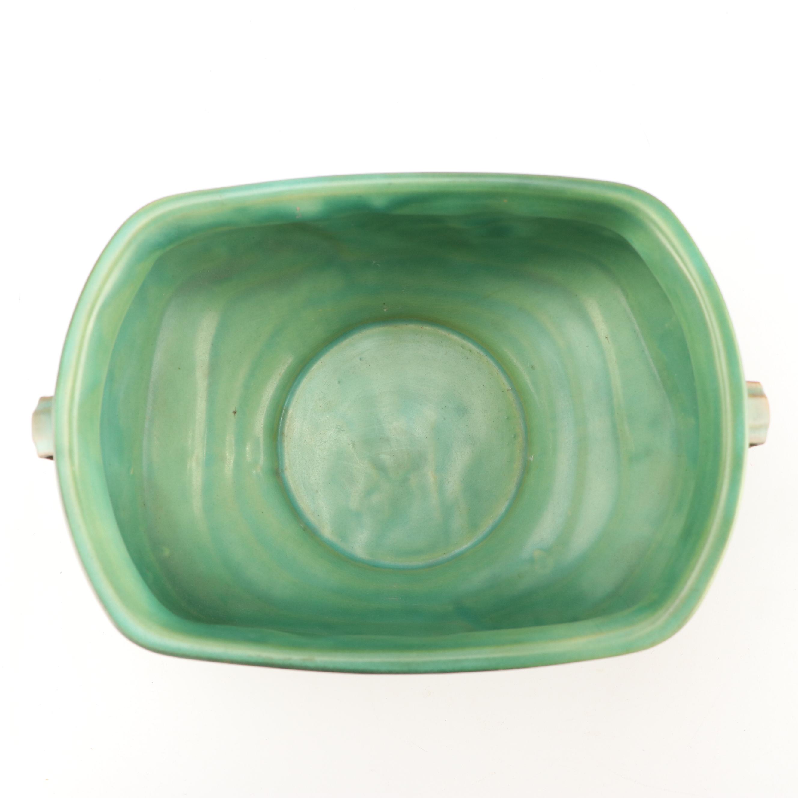 Roseville Pottery "Magnolia" Planter and Candlestick, Mid-20th Century