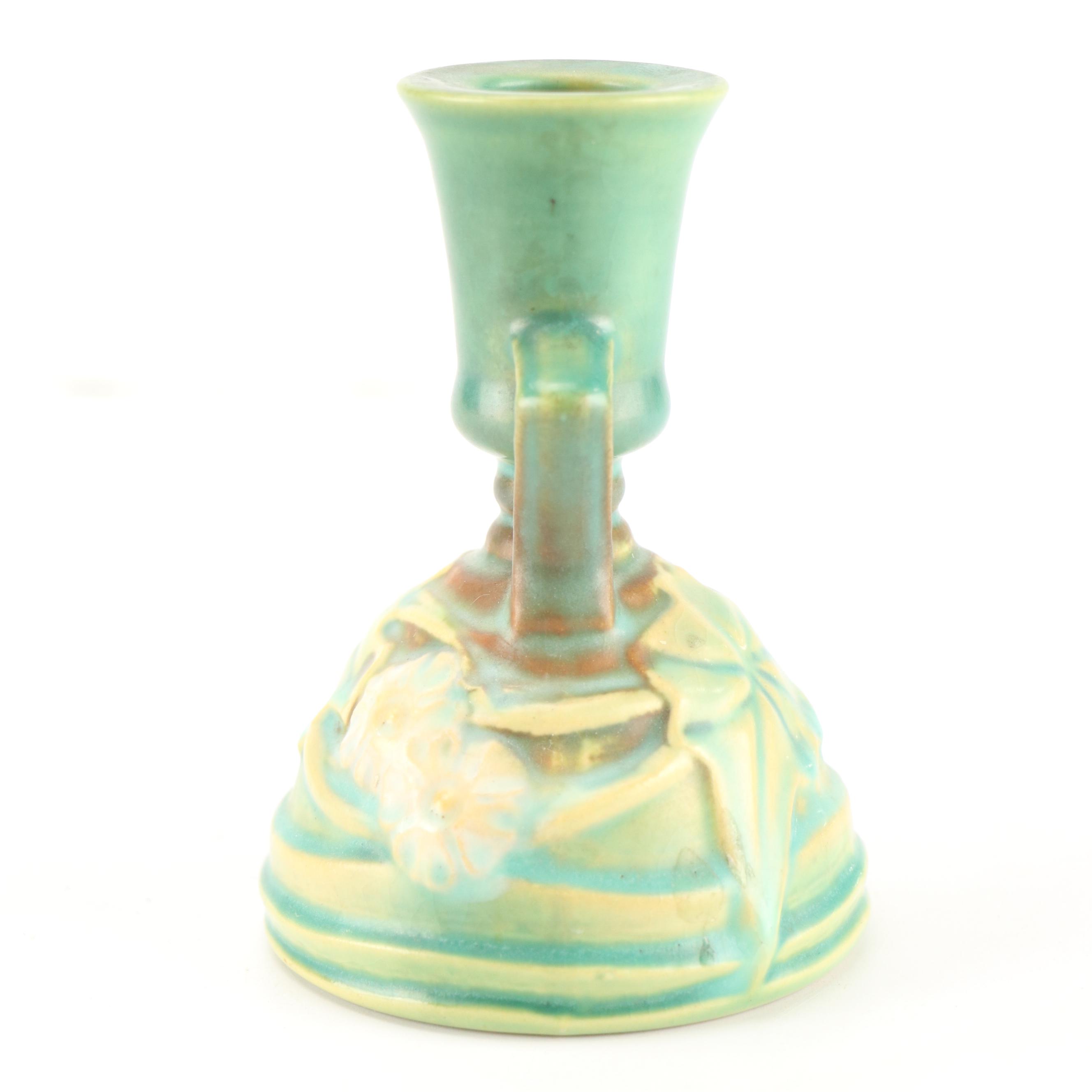 Roseville Pottery "Magnolia" Planter and Candlestick, Mid-20th Century