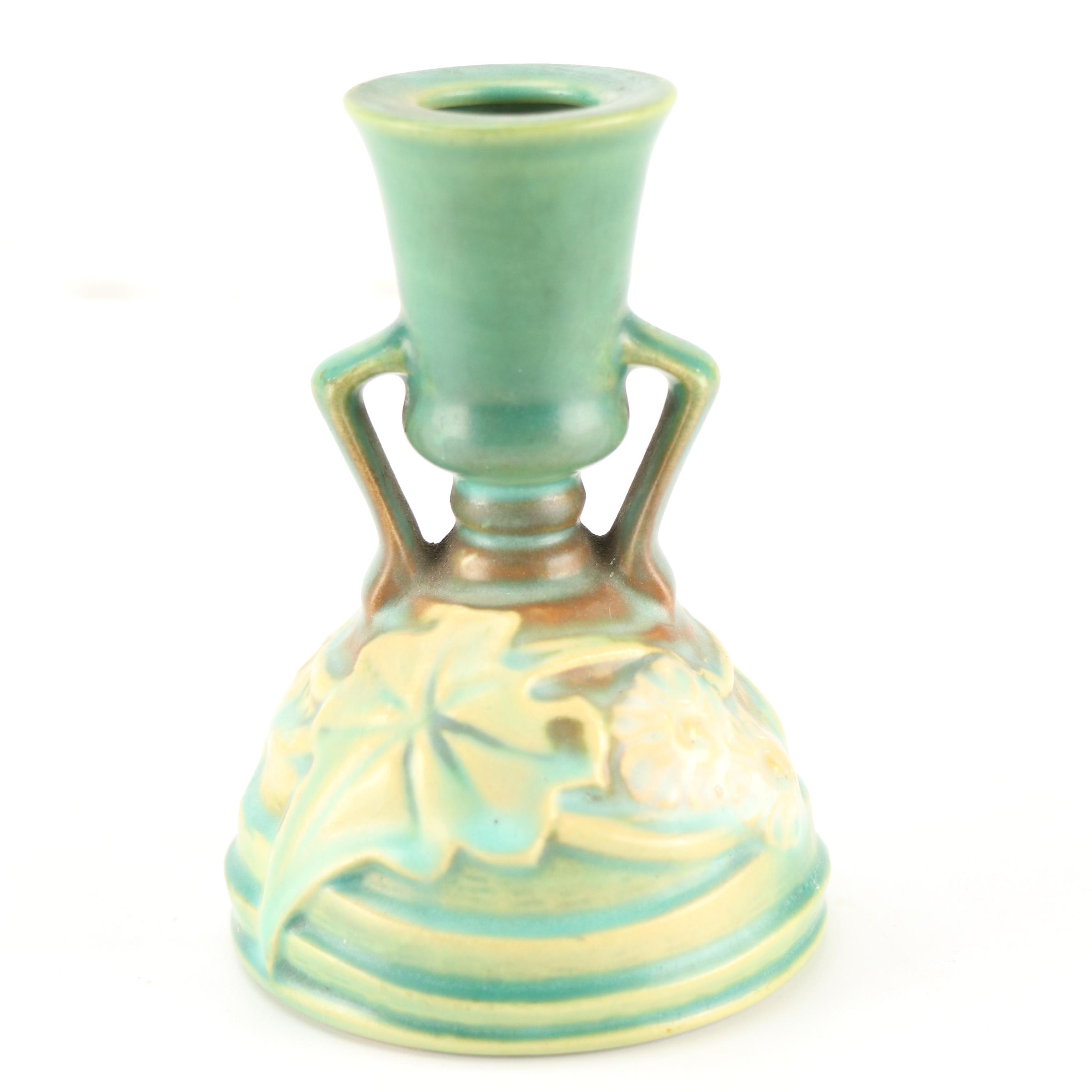 Roseville Pottery "Magnolia" Planter and Candlestick, Mid-20th Century