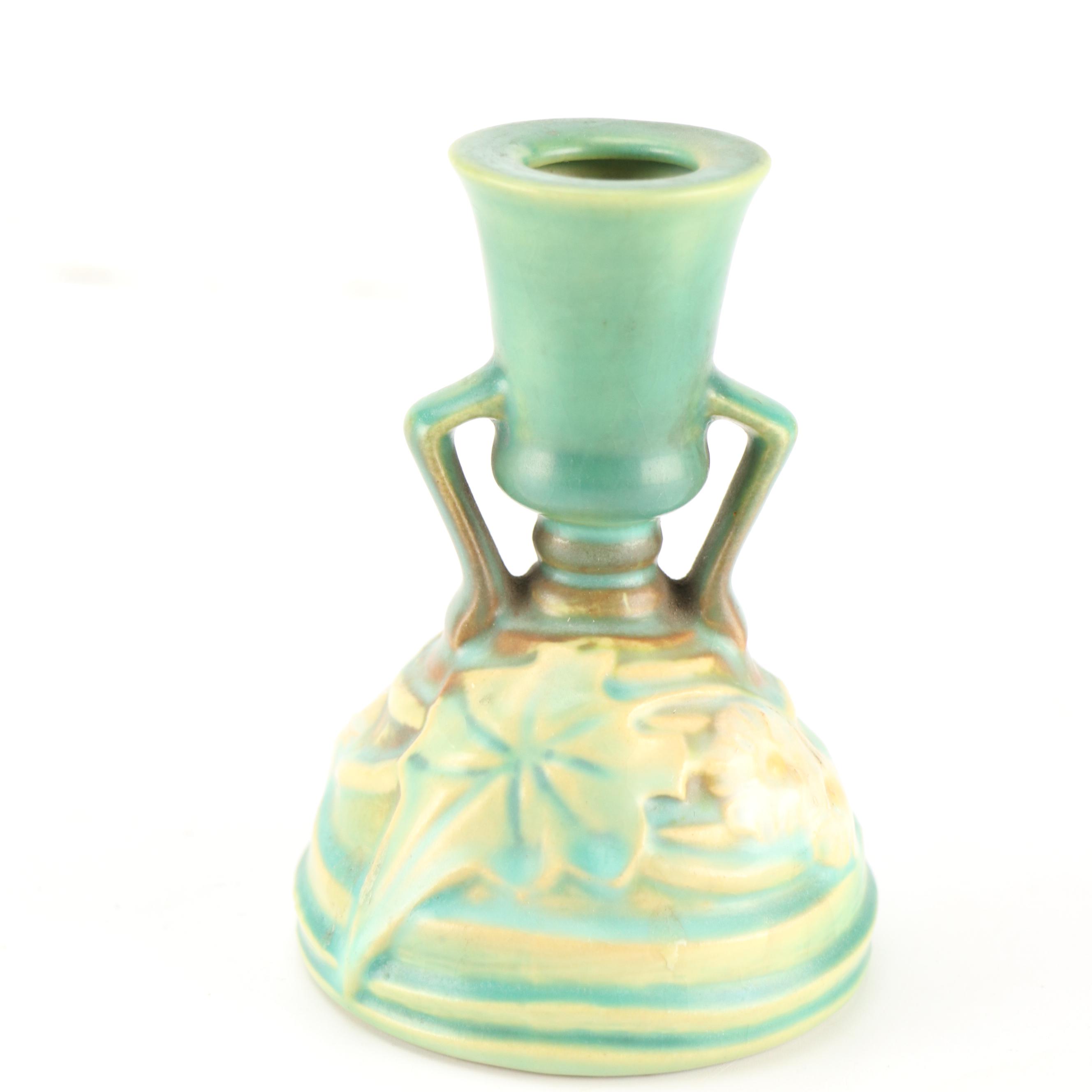 Roseville Pottery "Magnolia" Planter and Candlestick, Mid-20th Century