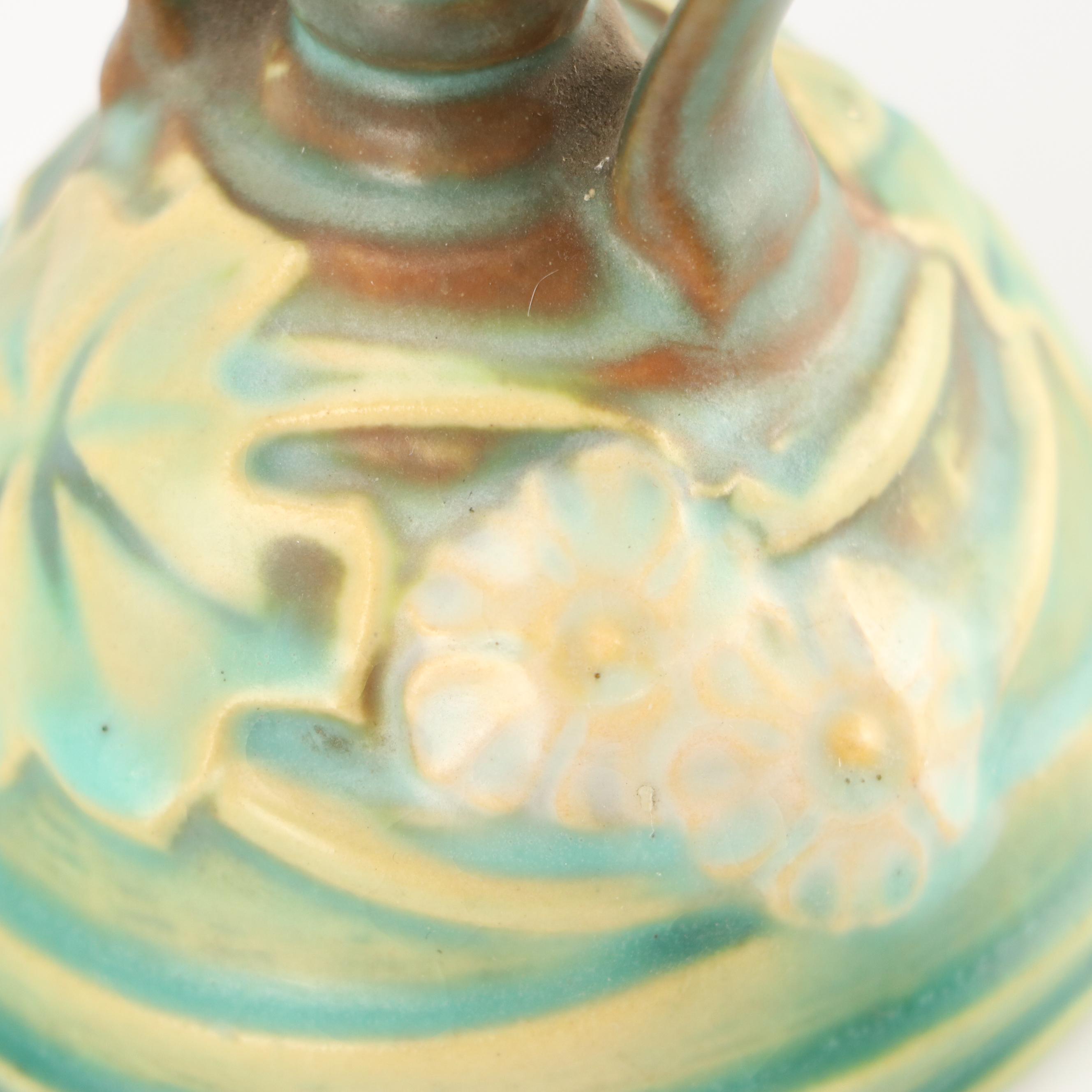 Roseville Pottery "Magnolia" Planter and Candlestick, Mid-20th Century