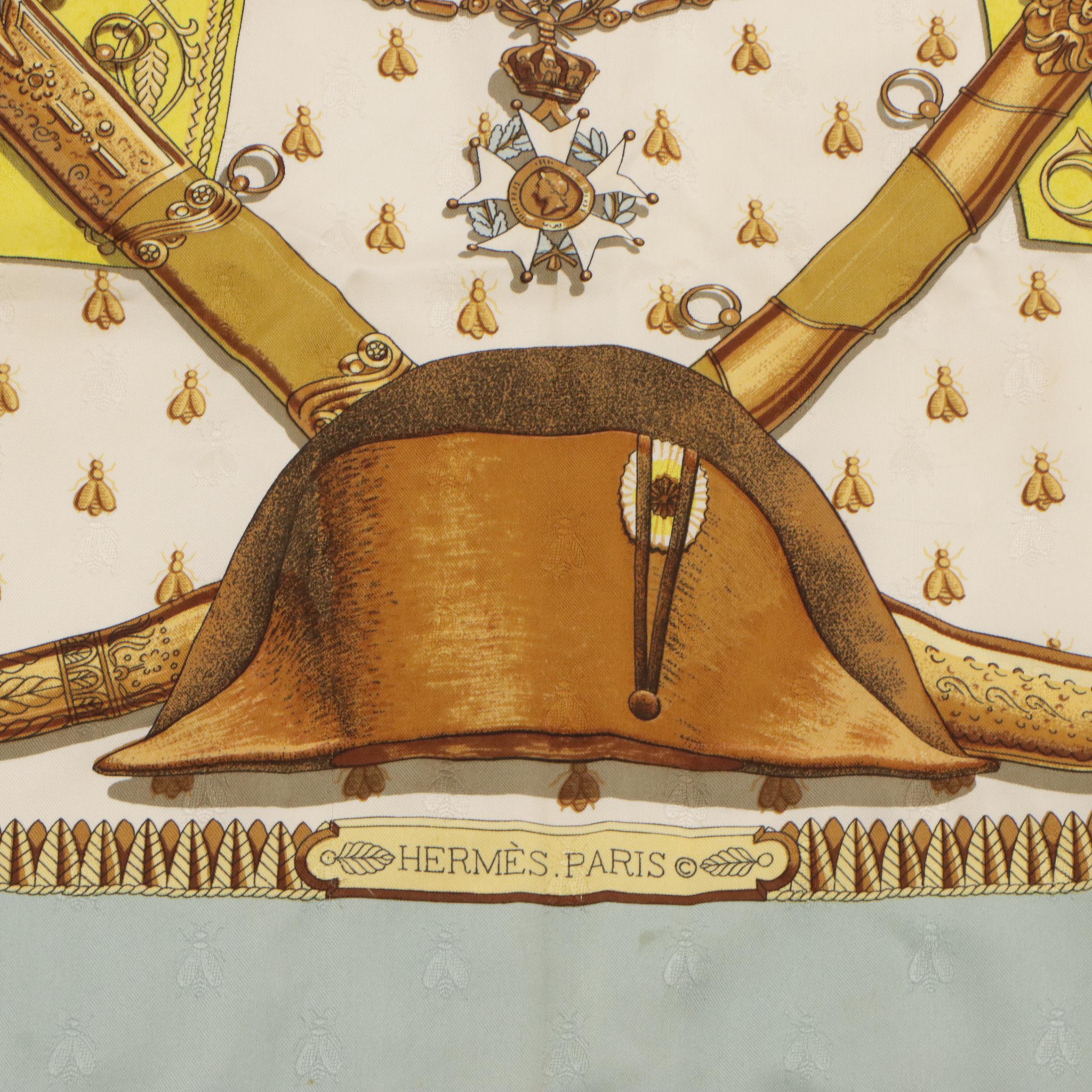 Hermès "Napoléon" Silk Jacquard Scarf 90