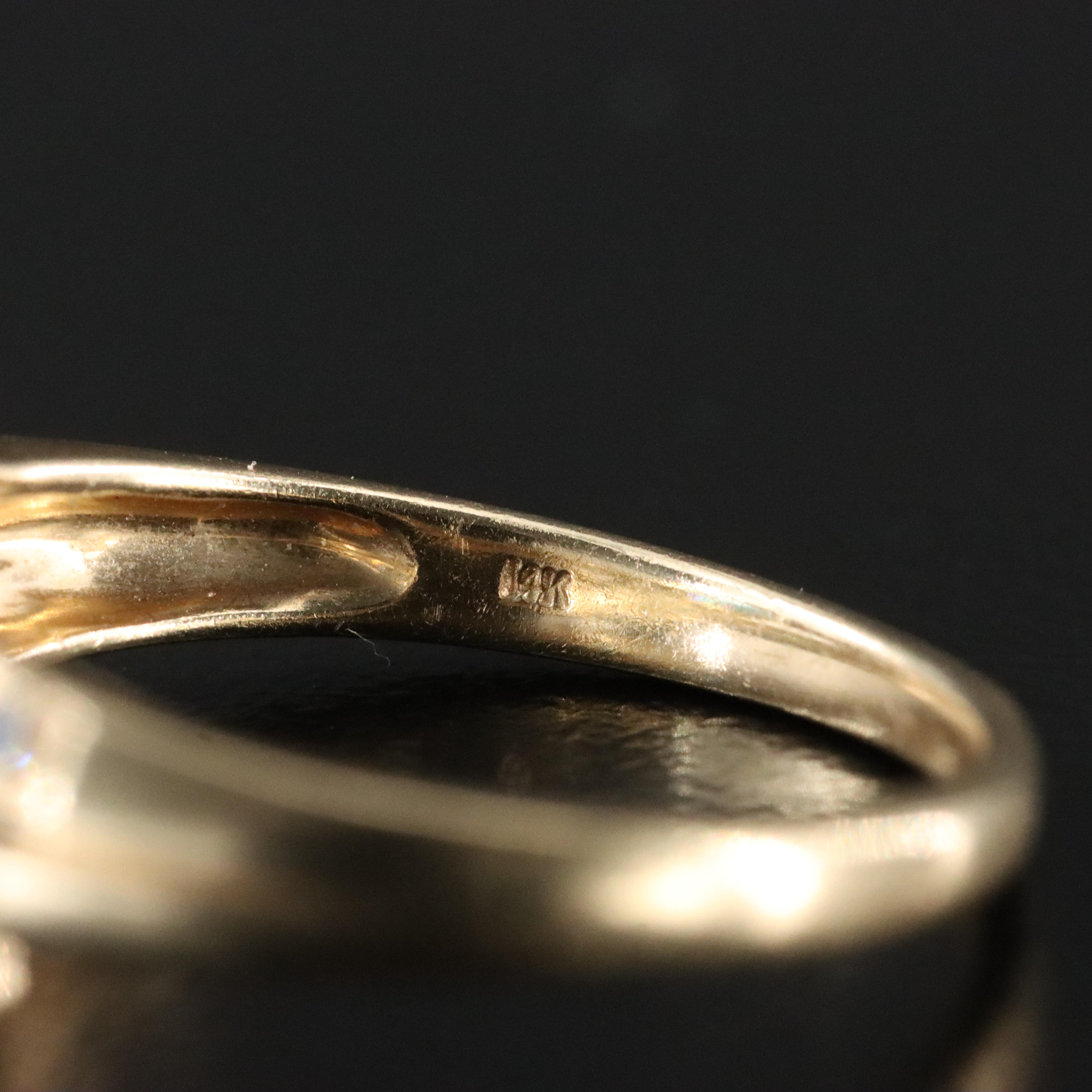 14K Topaz, Citrine and Diamond Ring