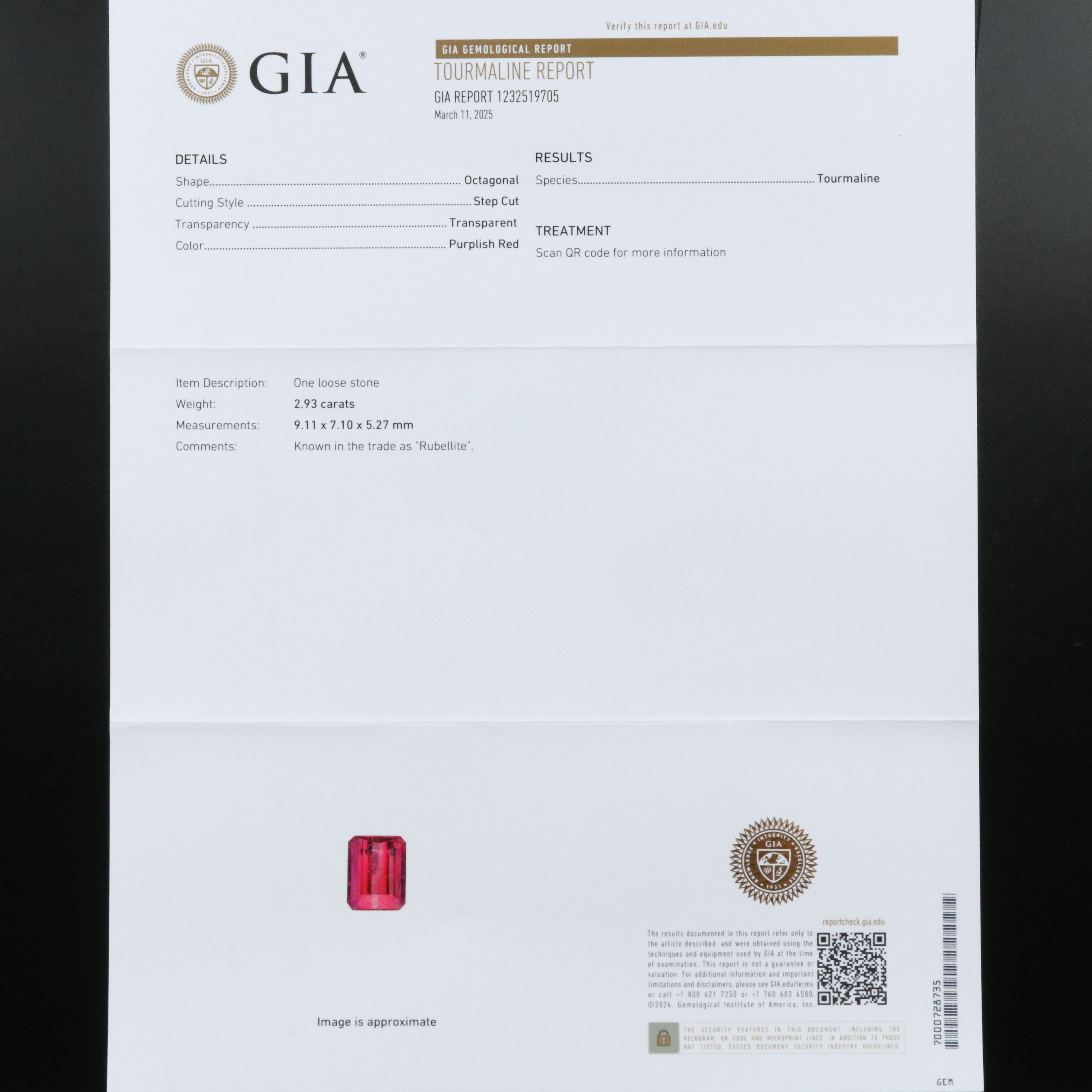 Kabana 14K Tourmaline Ring with GIA Report