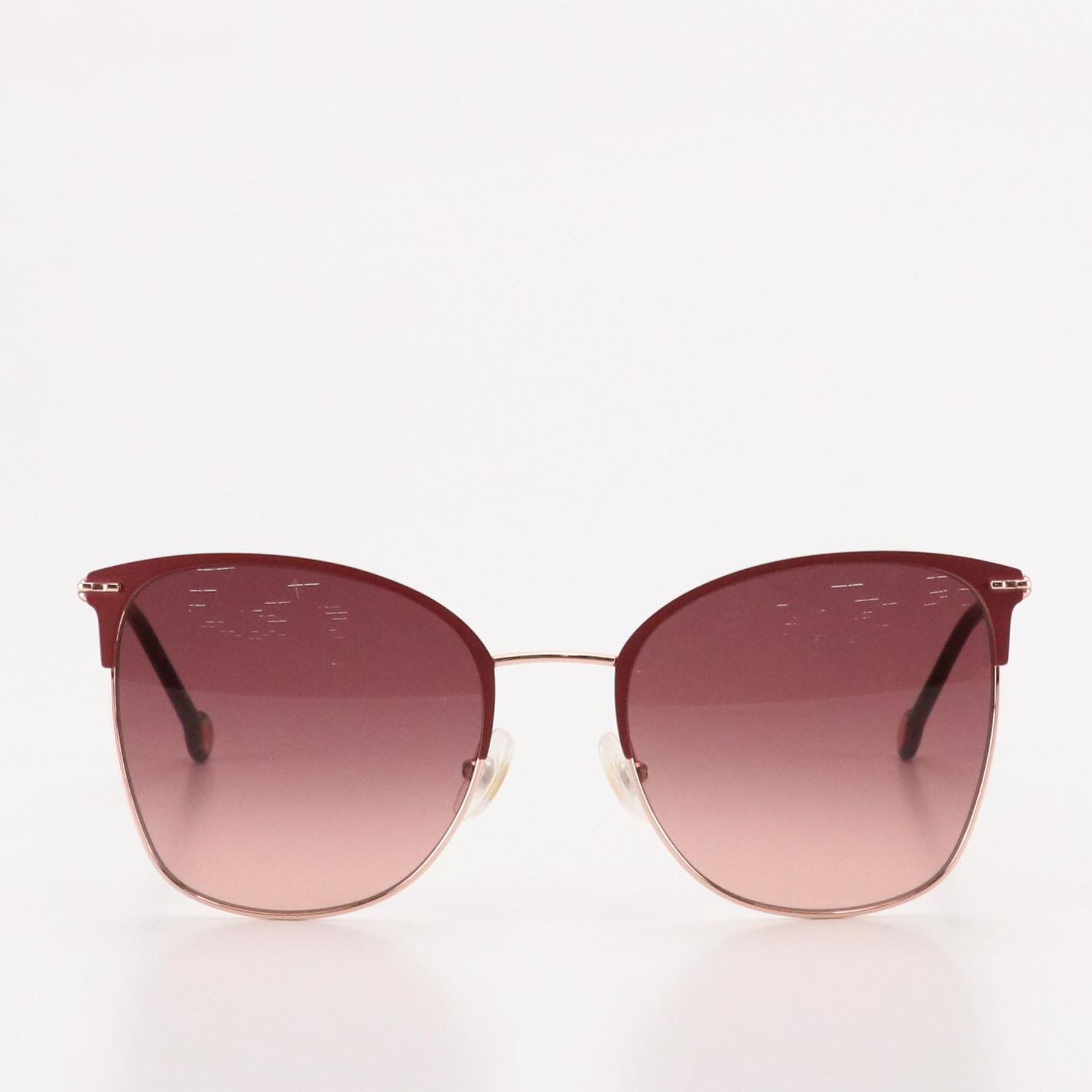 Carolina Herrera CH0036/S Burgundy and Gold Cat Eye Sunglasses with Case