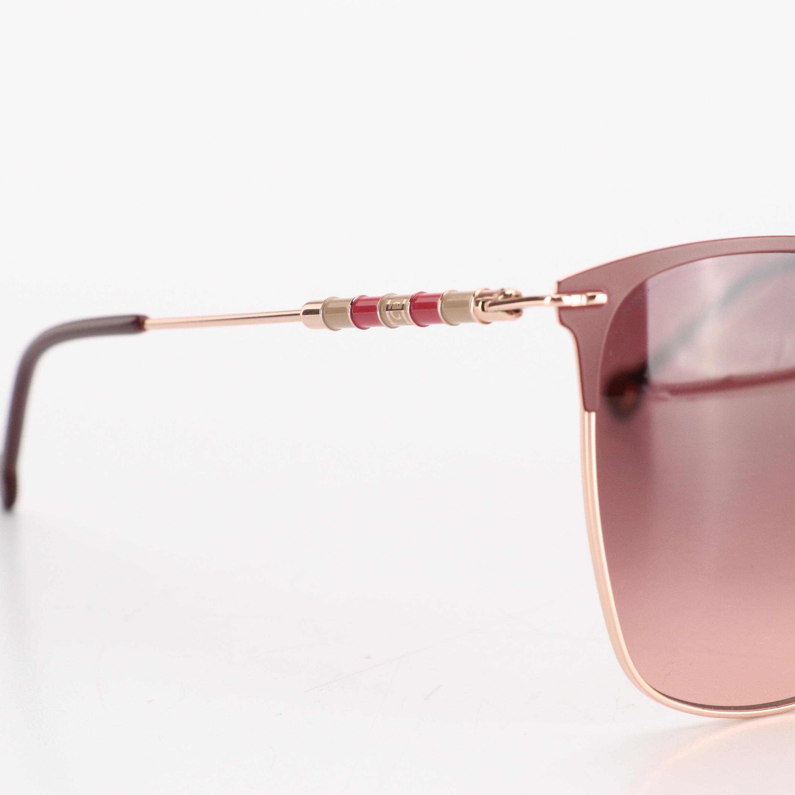 Carolina Herrera CH0036/S Burgundy and Gold Cat Eye Sunglasses with Case