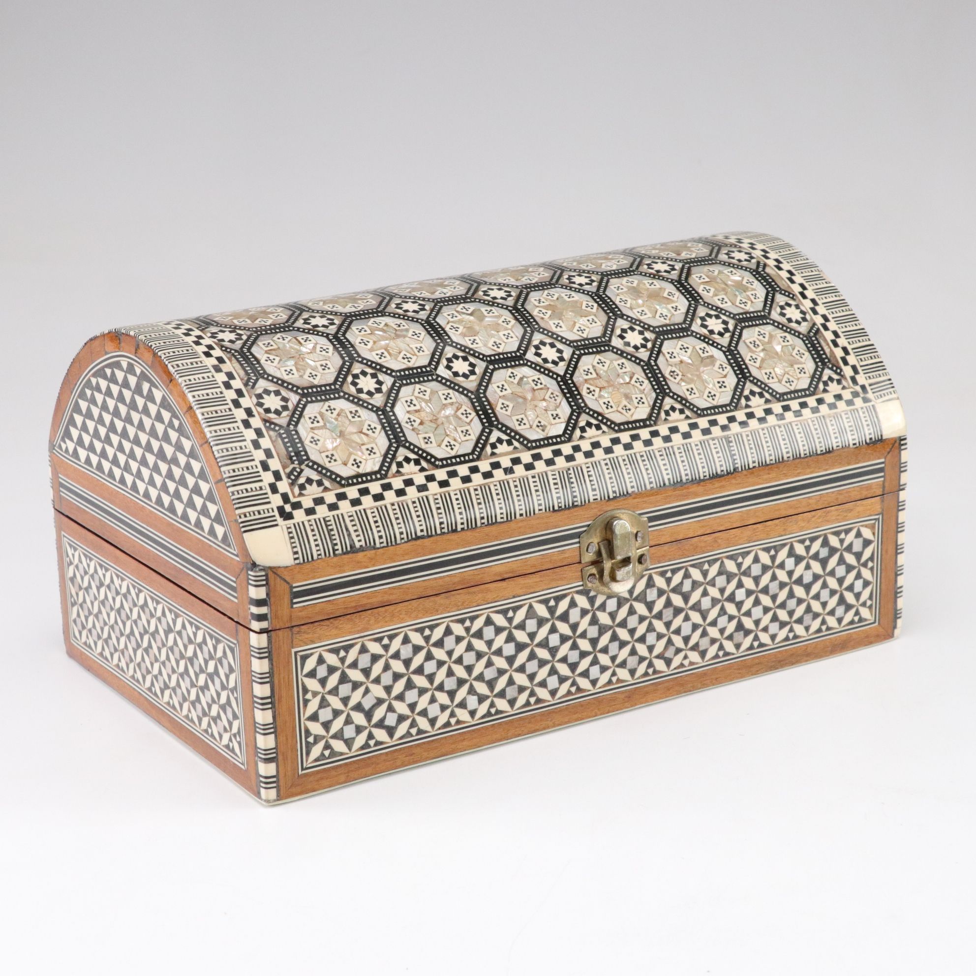 Mother-of-Pearl Inlaid Keepsake Box & Wooden Puzzle