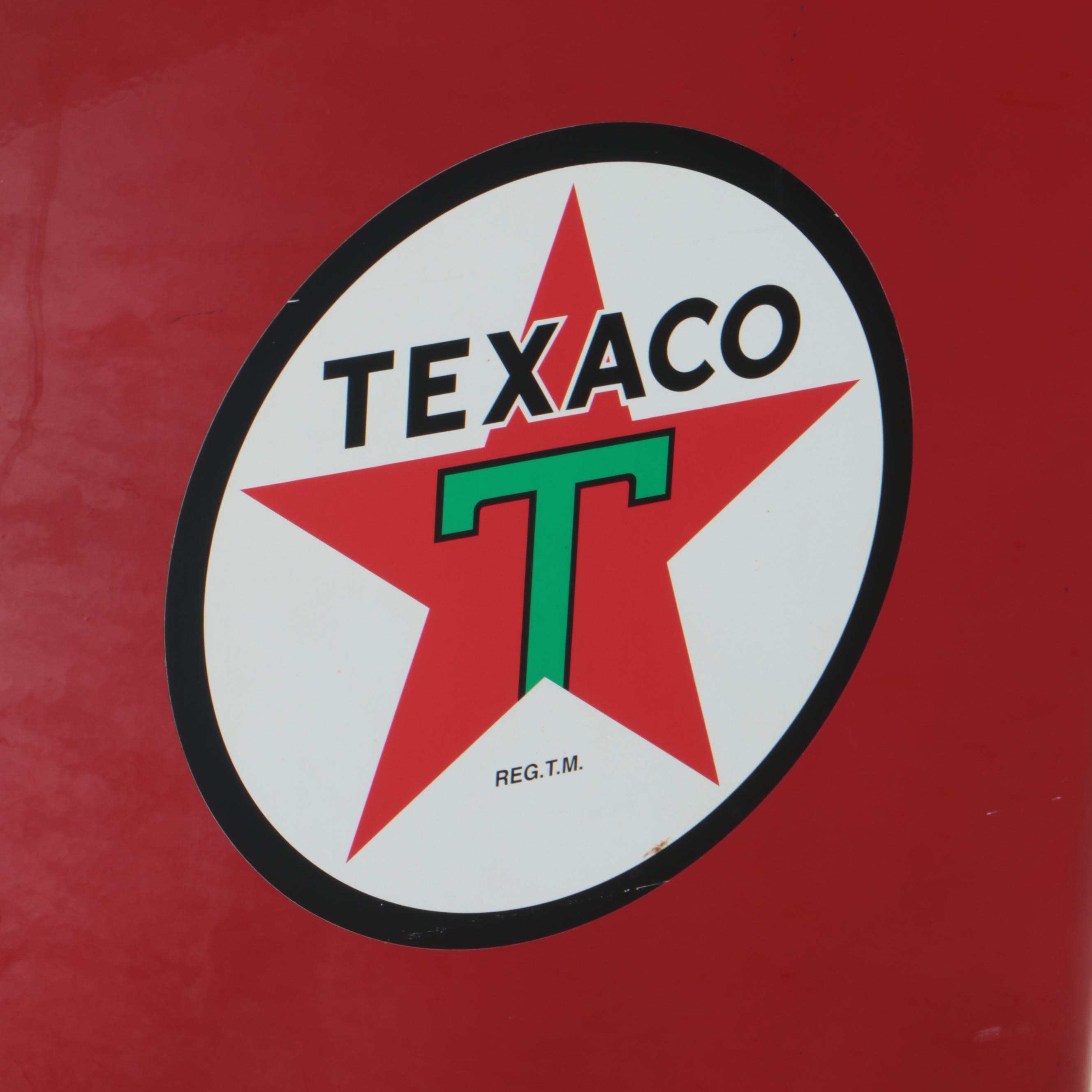 Texaco Metal Carrier with Glass Oil Bottles