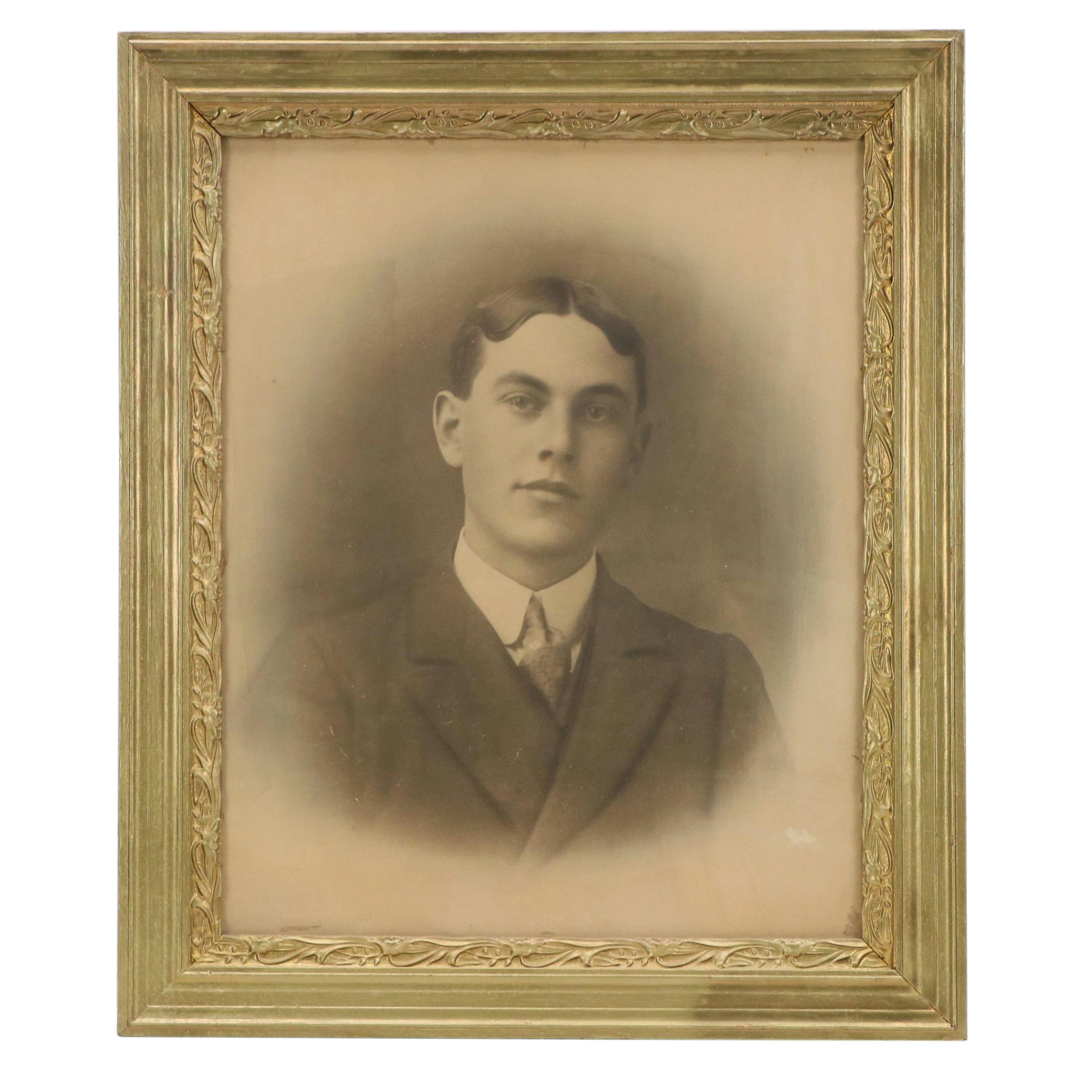 Silver Gelatin Portrait of Young Man, Early 20th Century