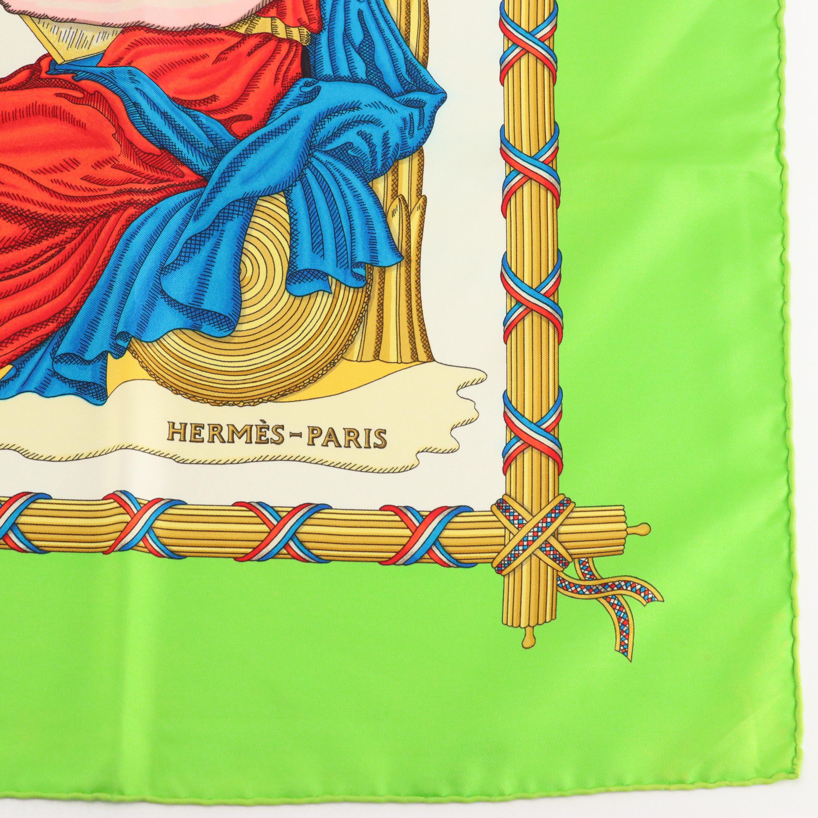 Hermès "République Française Liberté Égalité Fraternité – 1789" Scarf 90 in Silk